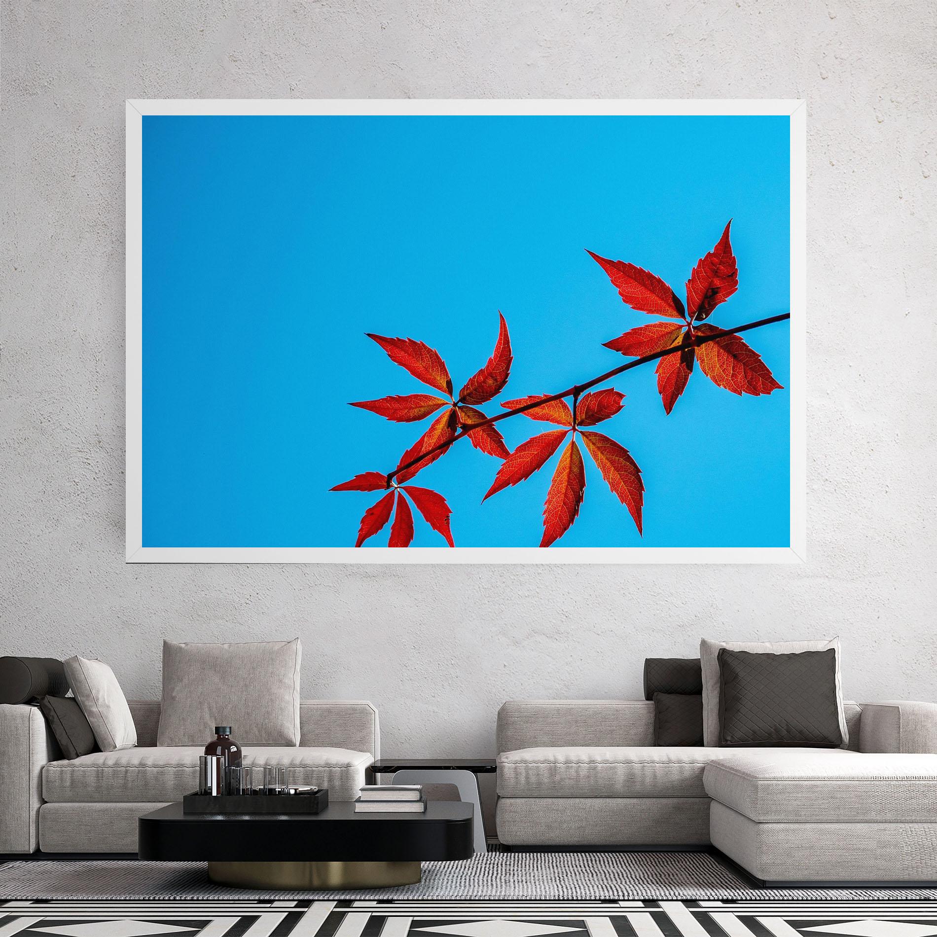 Tablou Canvas Red Small Leaves mockup 2