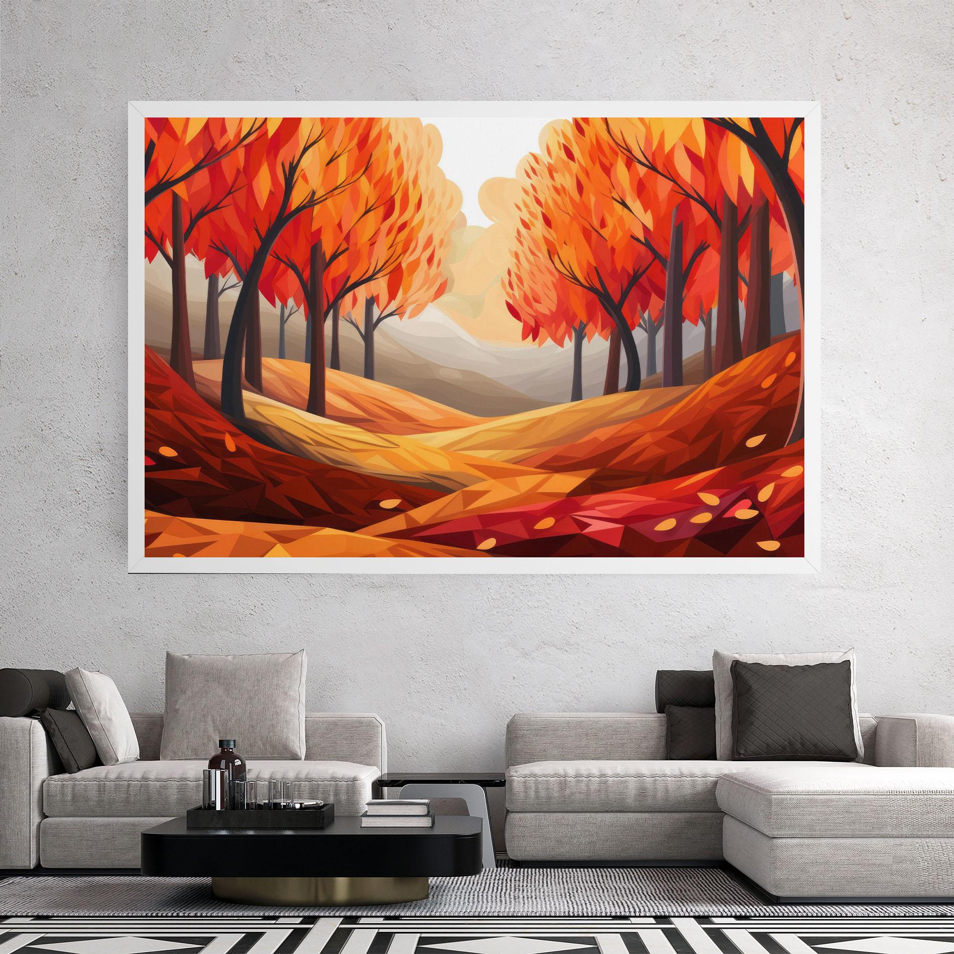 Tablou Canvas Red Trees Art mockup 2