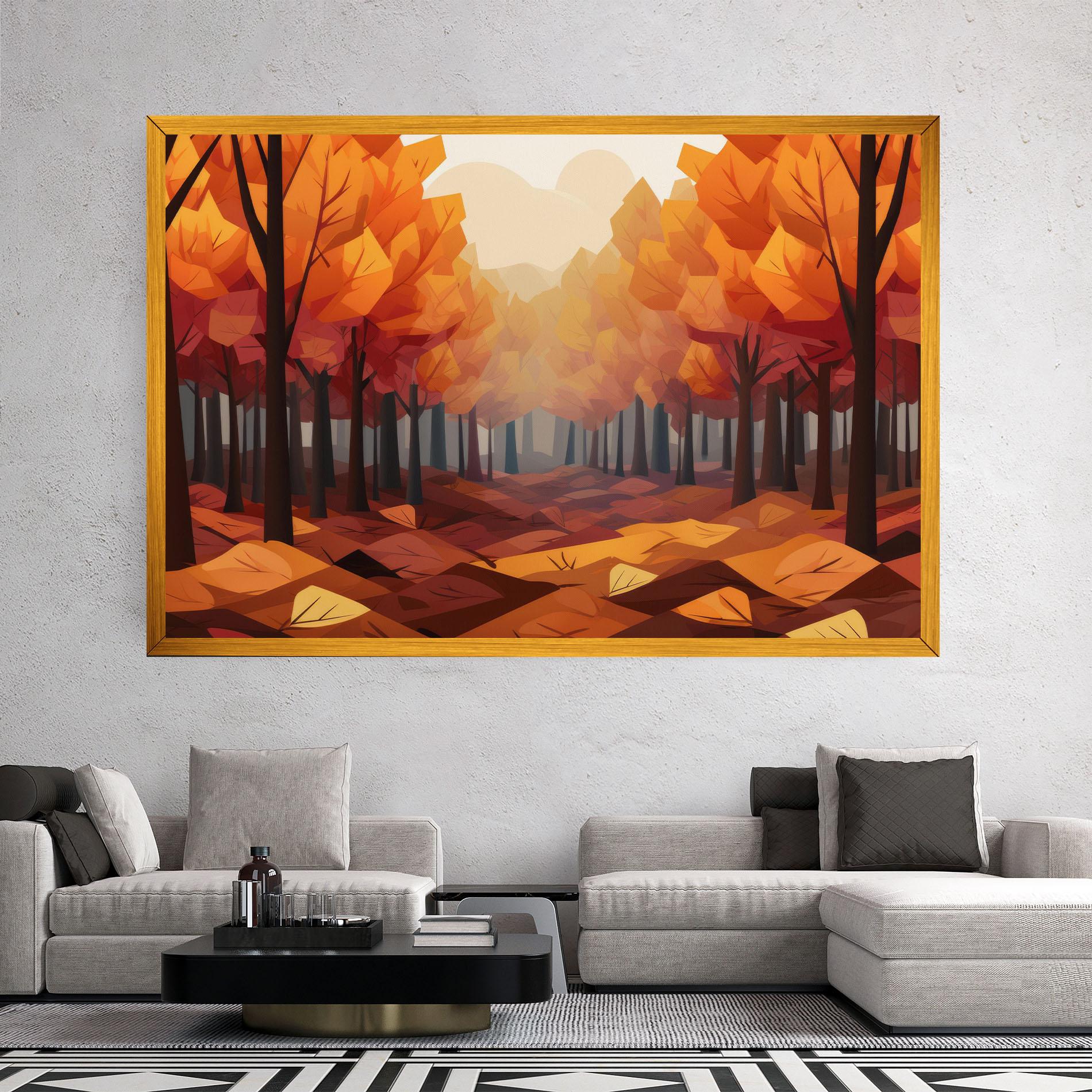 Tablou Canvas Autumn Forest View mockup 2
