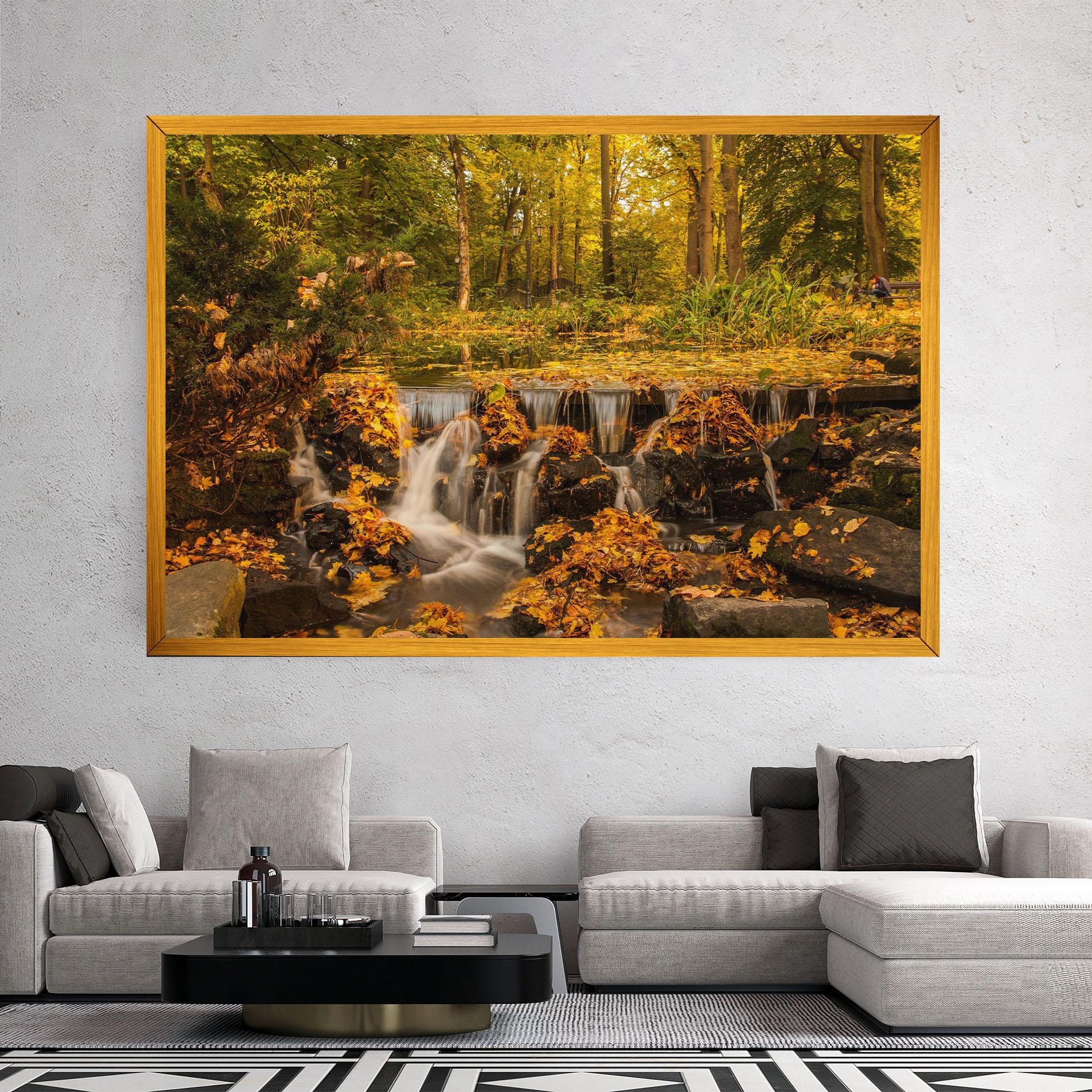 Tablou Canvas Autumn Waterfall mockup 2