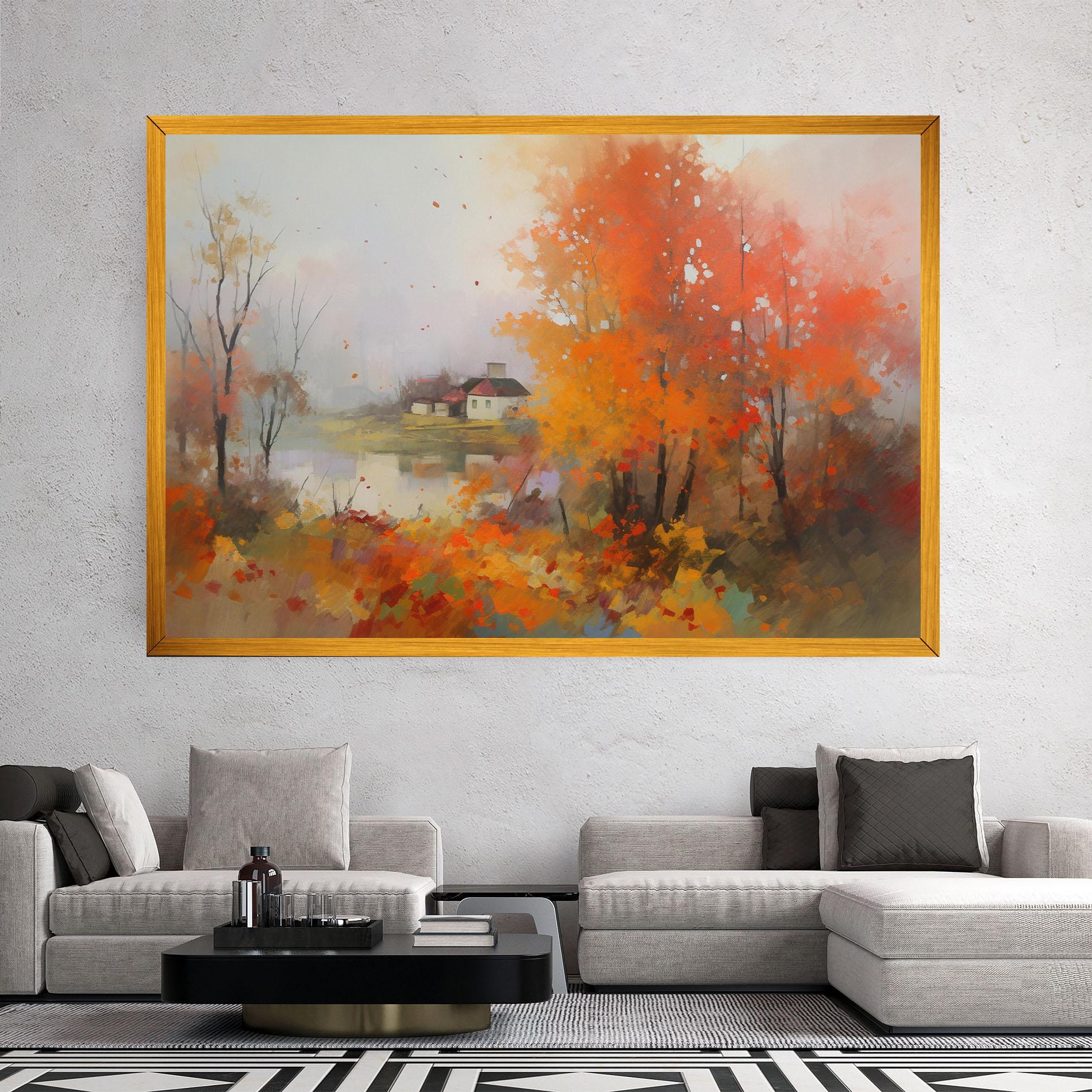 Tablou Canvas Autumnal Painting mockup 2