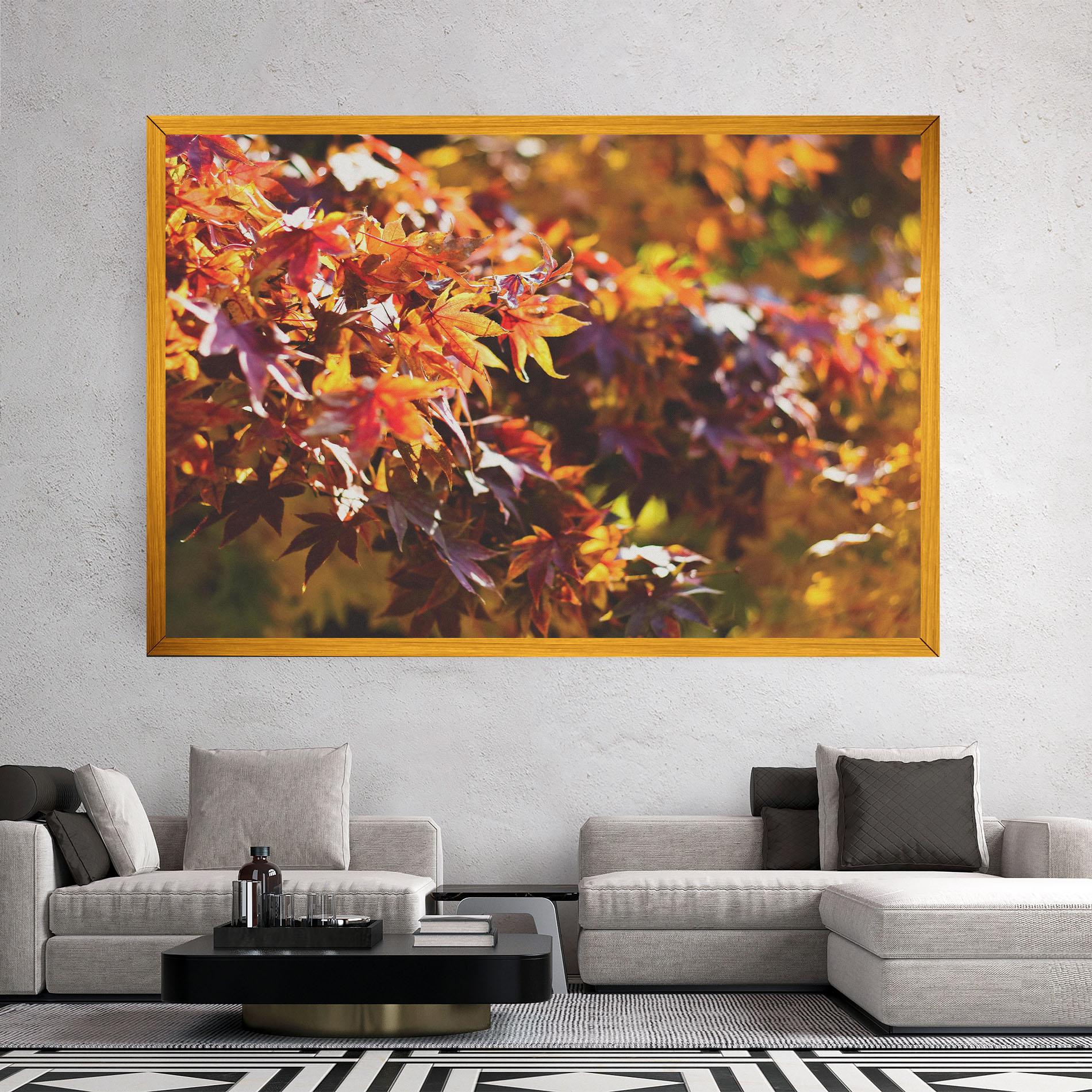 Tablou Canvas Dark Red Leaves mockup 2