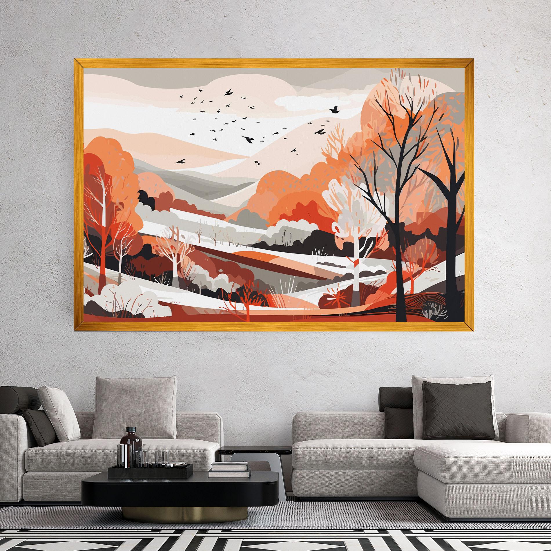 Tablou Canvas Grey Orange Autumn mockup 2