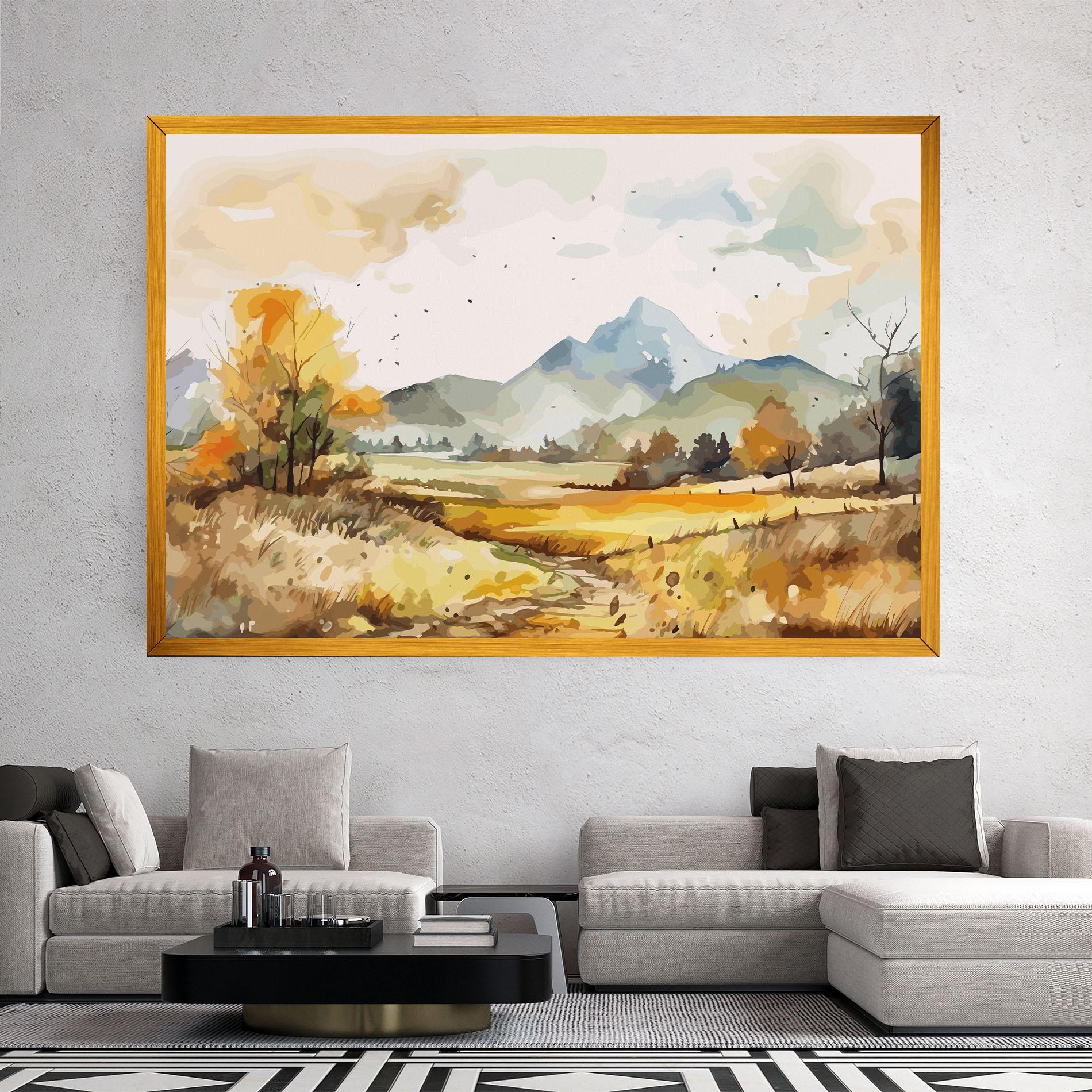Tablou Canvas Yellow Blue Autumn mockup 2