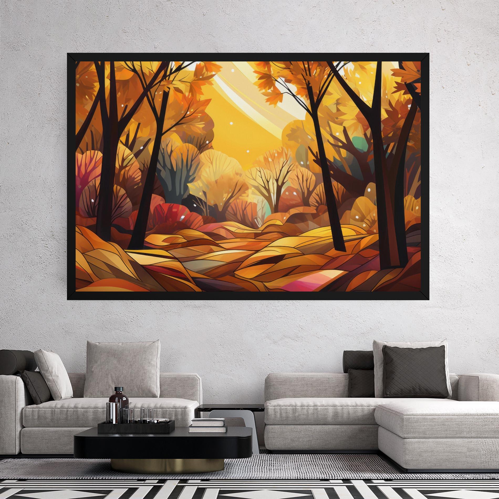 Tablou Canvas Autumn Forest Art mockup 2