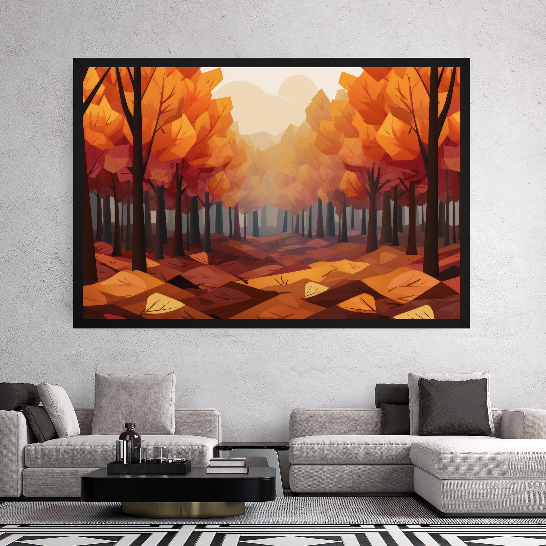 Tablou Canvas Autumn Forest View mockup 2