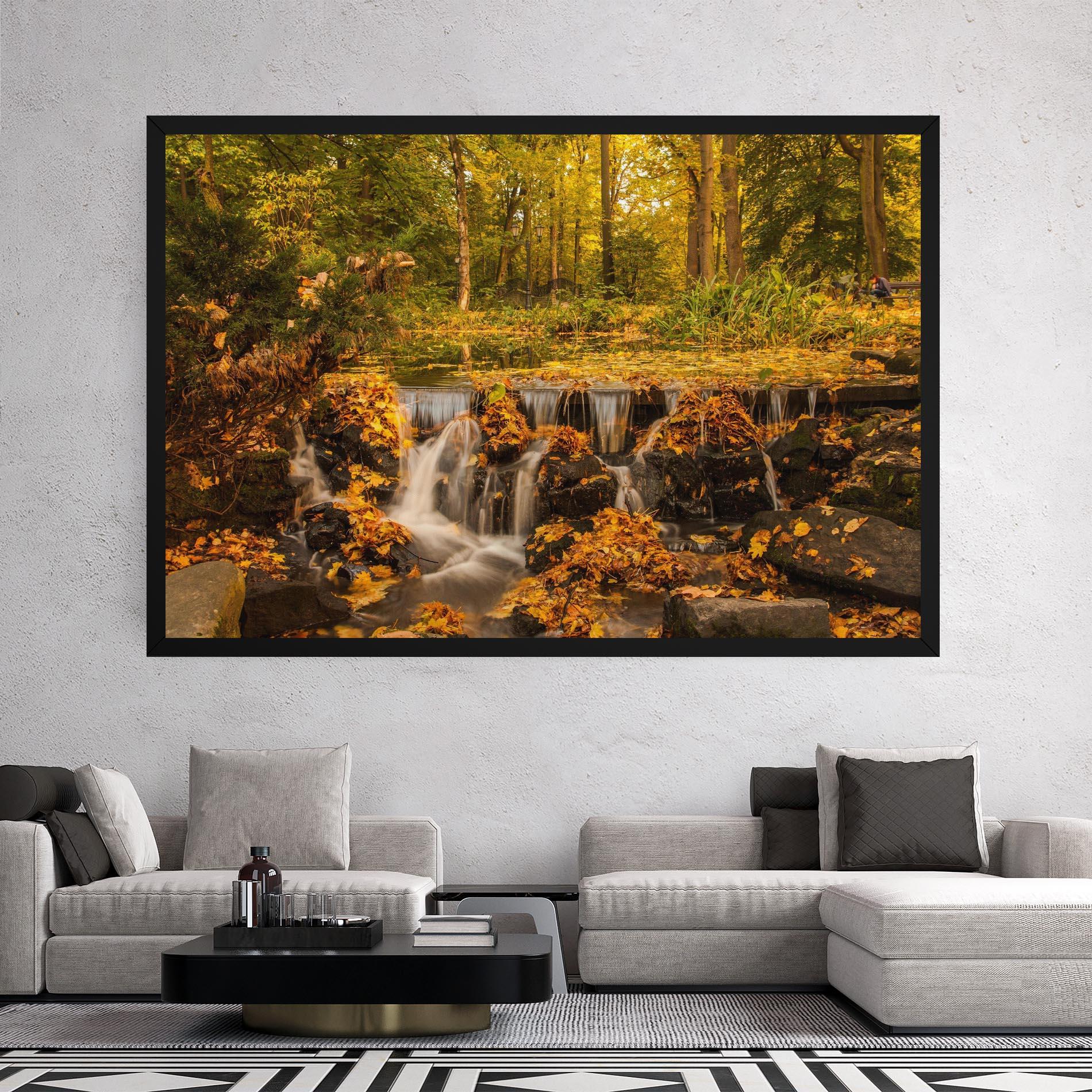Tablou Canvas Autumn Waterfall mockup 2