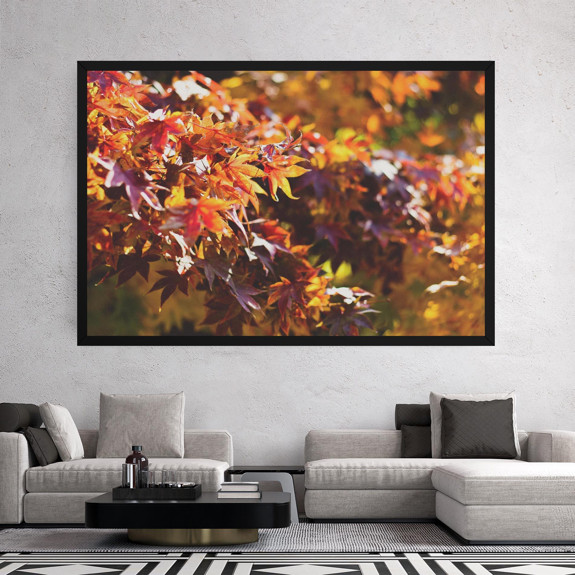 Tablou Canvas Dark Red Leaves mockup 2