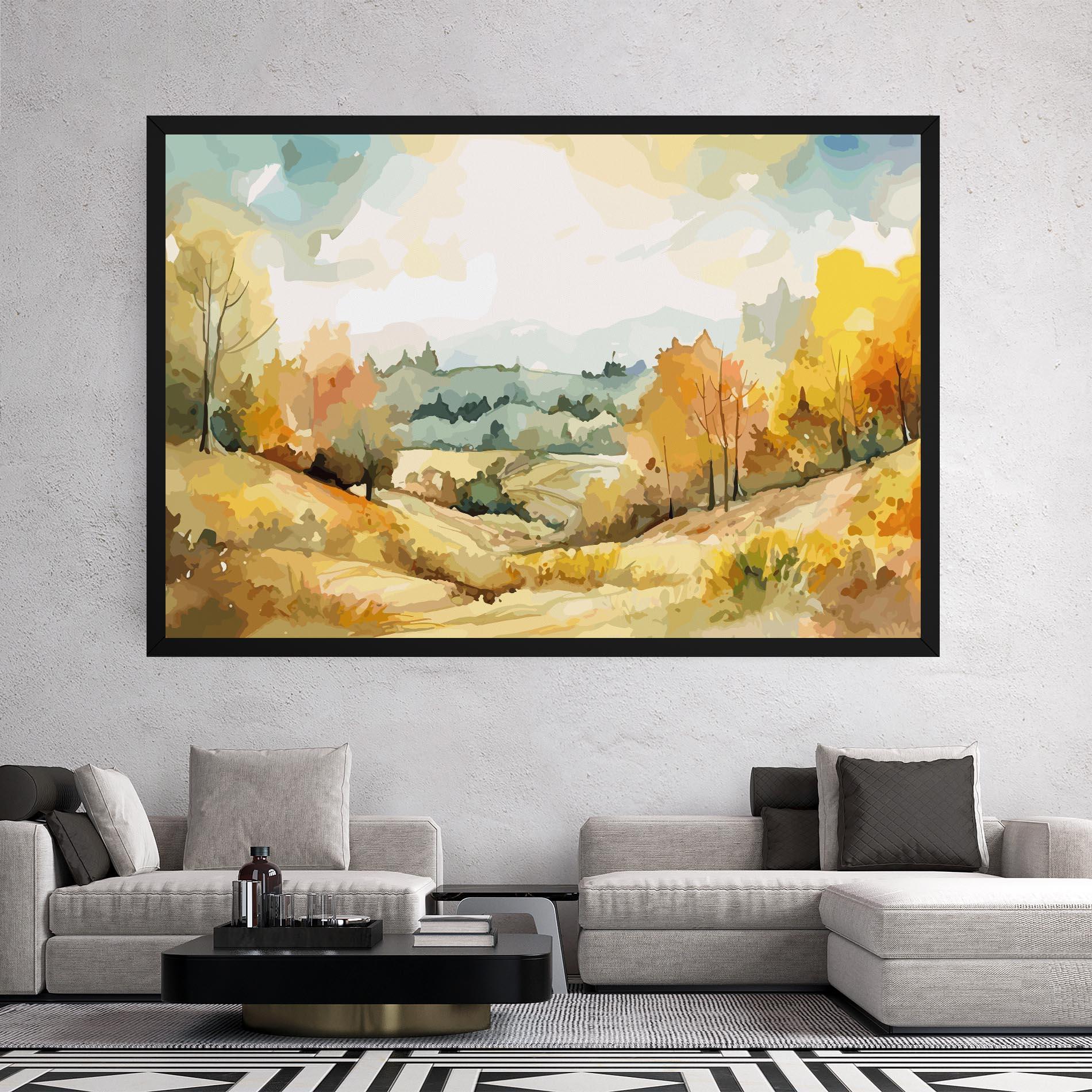 Tablou Canvas Green Yellow Autumn mockup 2