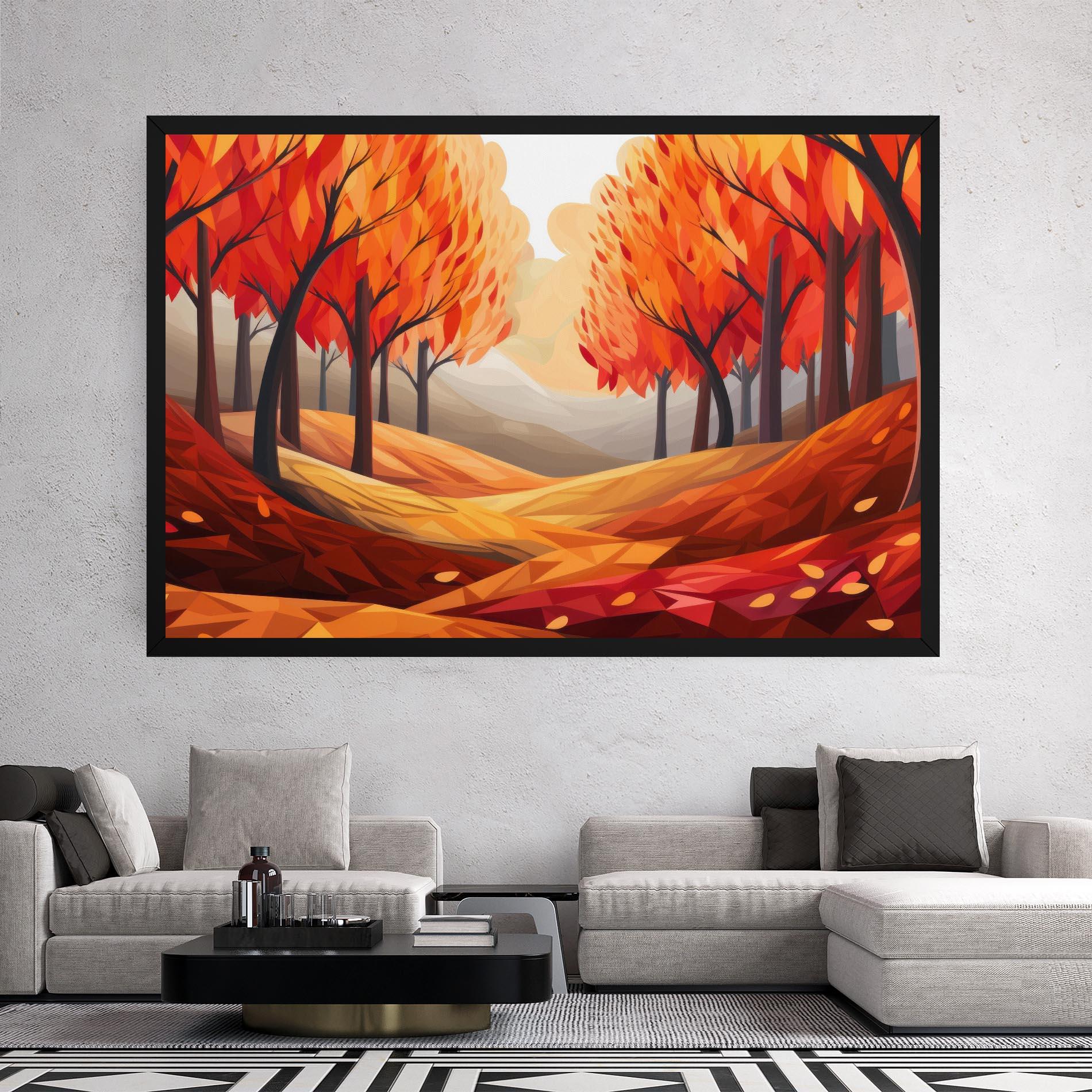 Tablou Canvas Red Trees Art mockup 2