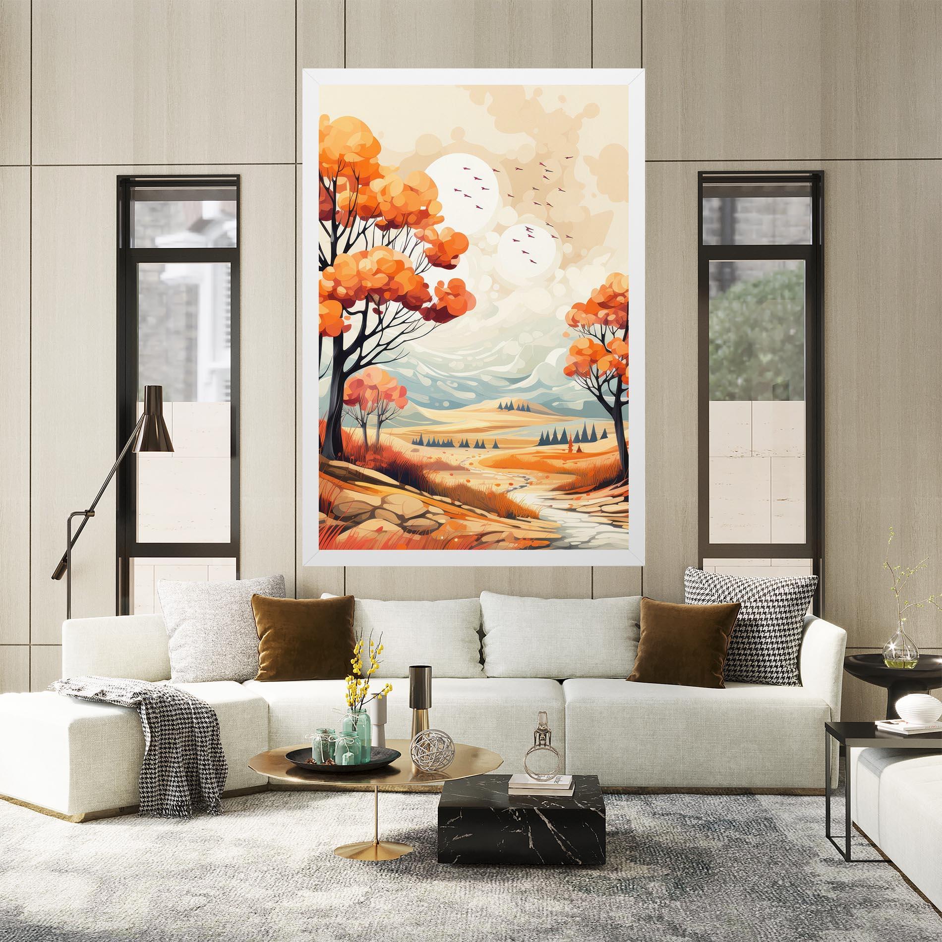 Tablou Canvas Autumn Tree Painting mockup 2
