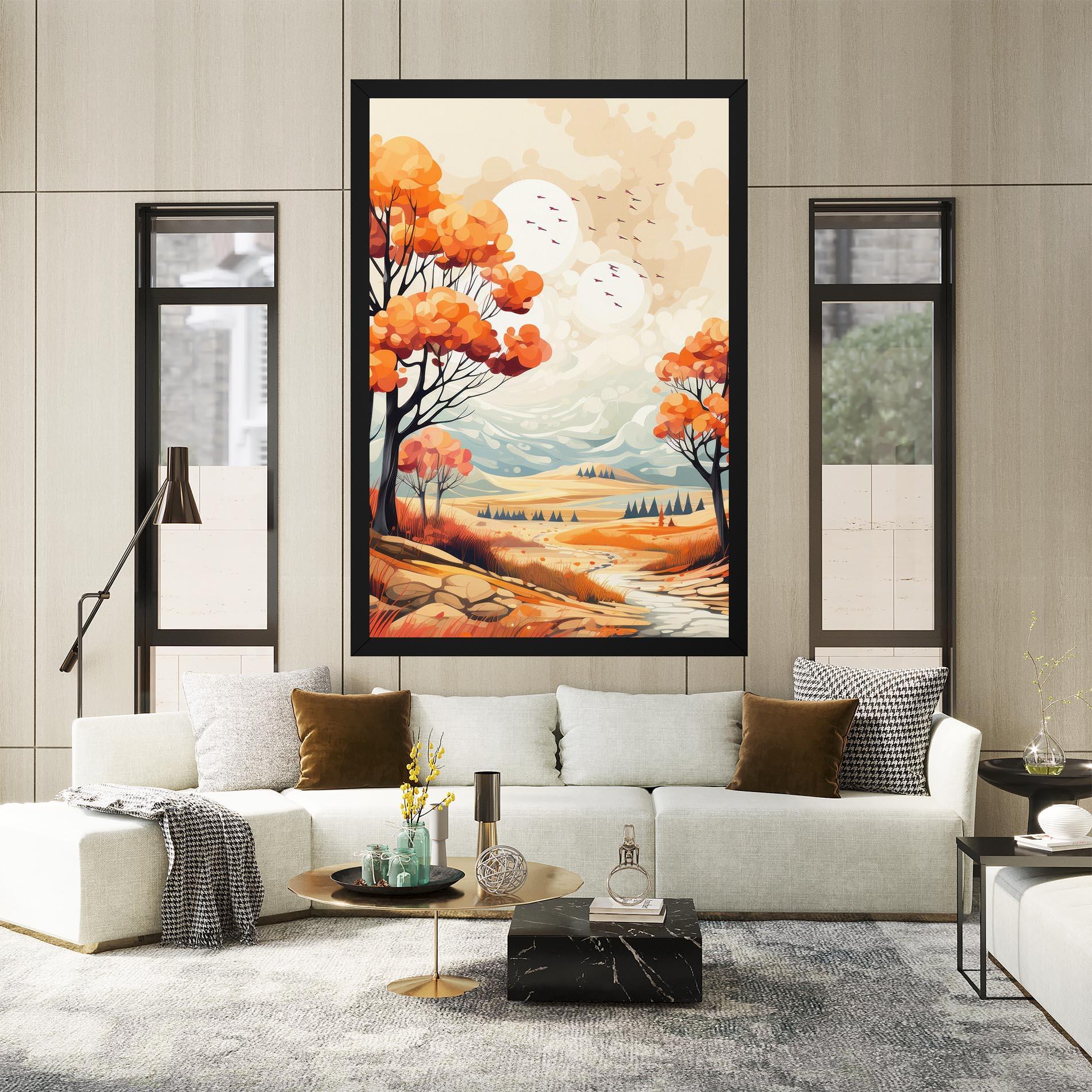 Tablou Canvas Autumn Tree Painting mockup 2
