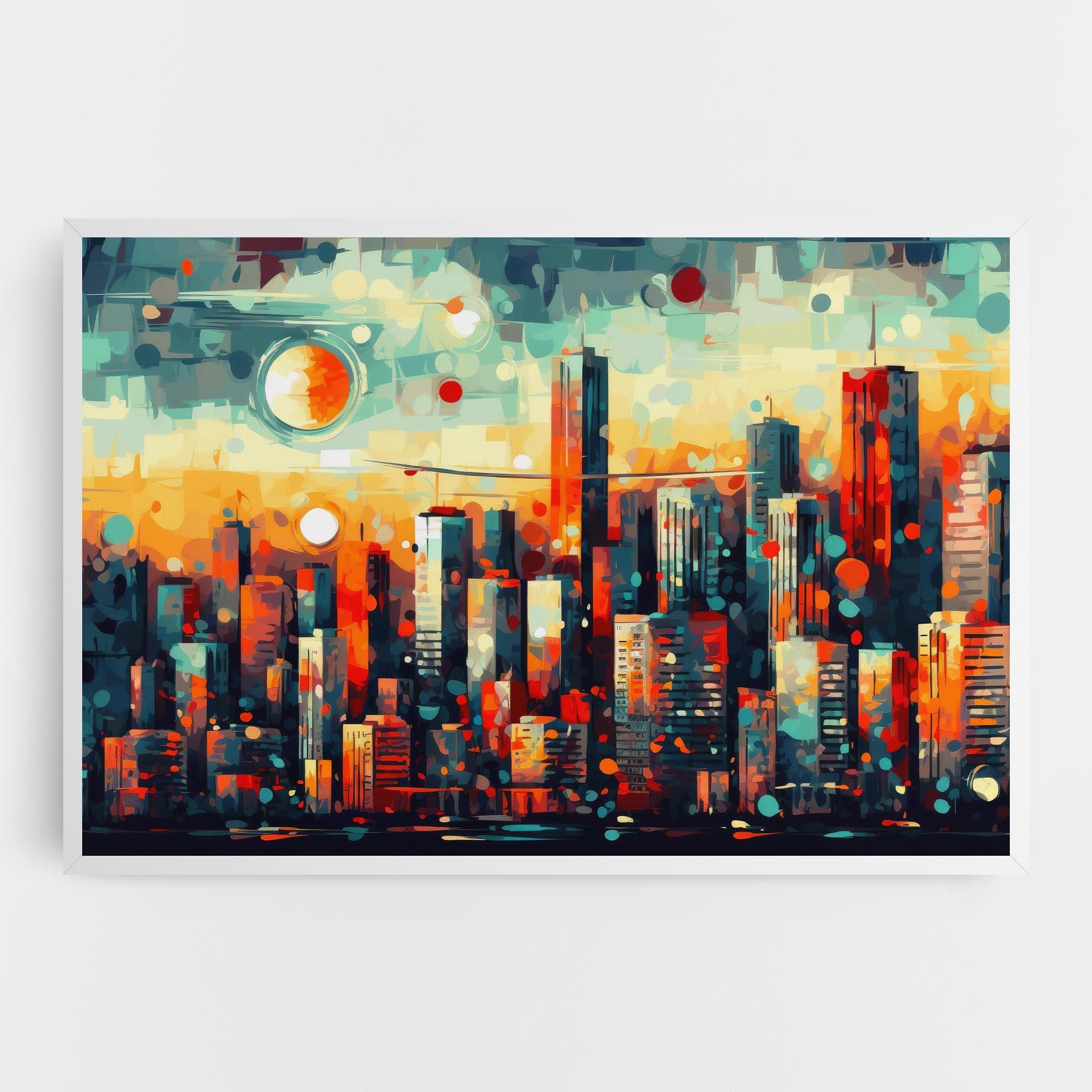 Tablou Canvas Colorful City Painting mockup 0