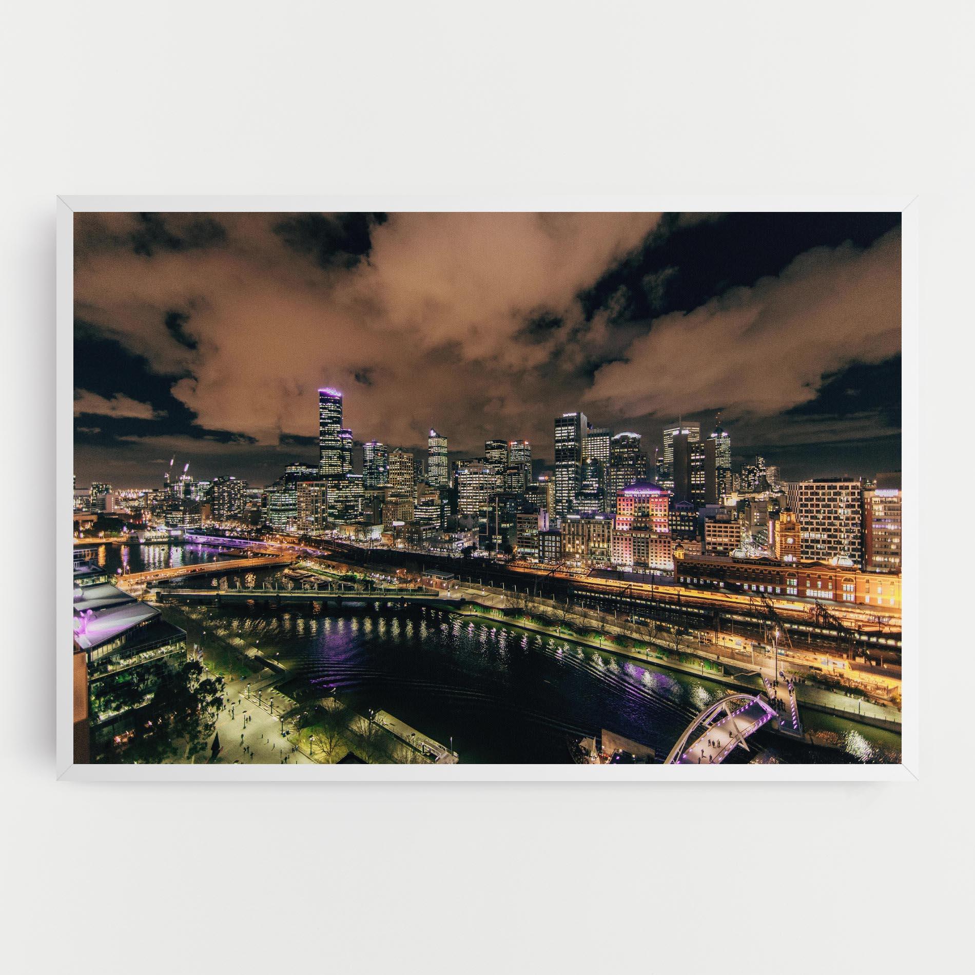 Tablou Canvas Green Purple City mockup 0