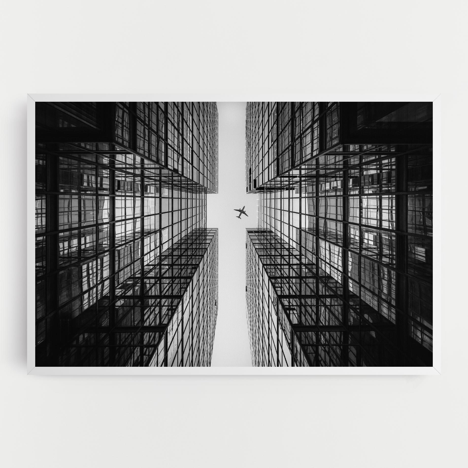 Tablou Canvas Plane Grey Building mockup 0