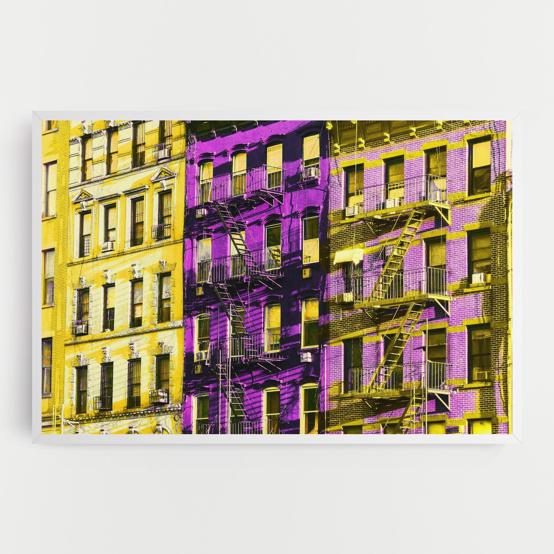 Tablou Canvas Yellow Purple Building mockup 0