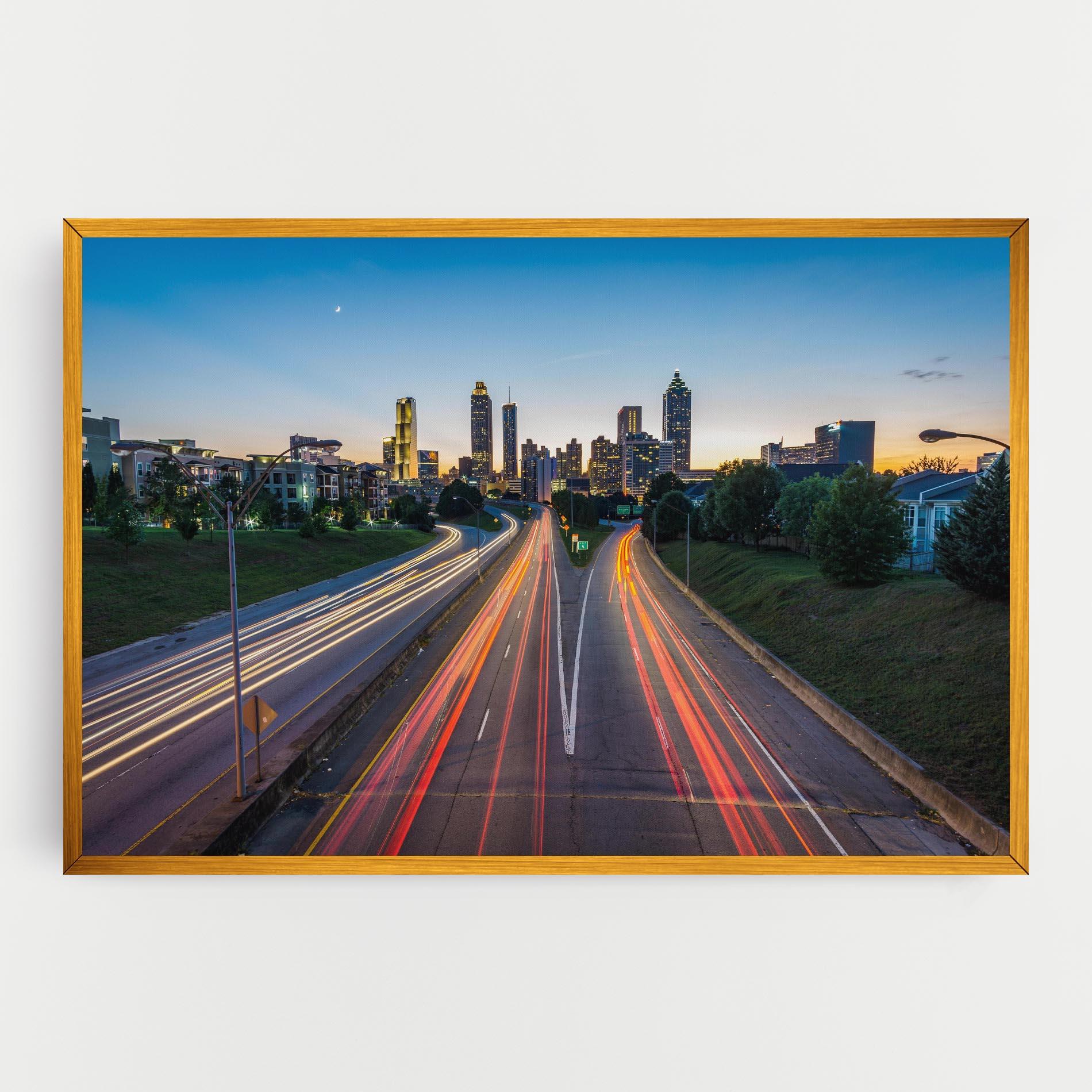 Tablou Canvas Car Lights City mockup 0