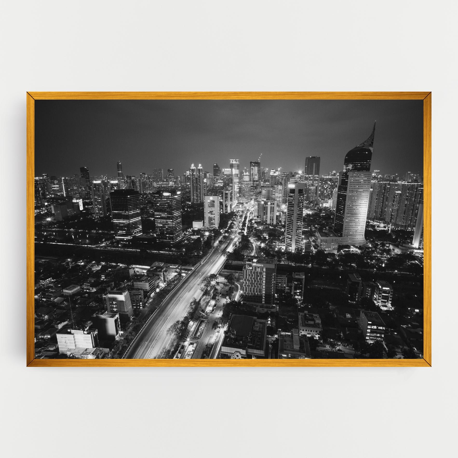 Tablou Canvas Grey Lights City mockup 0