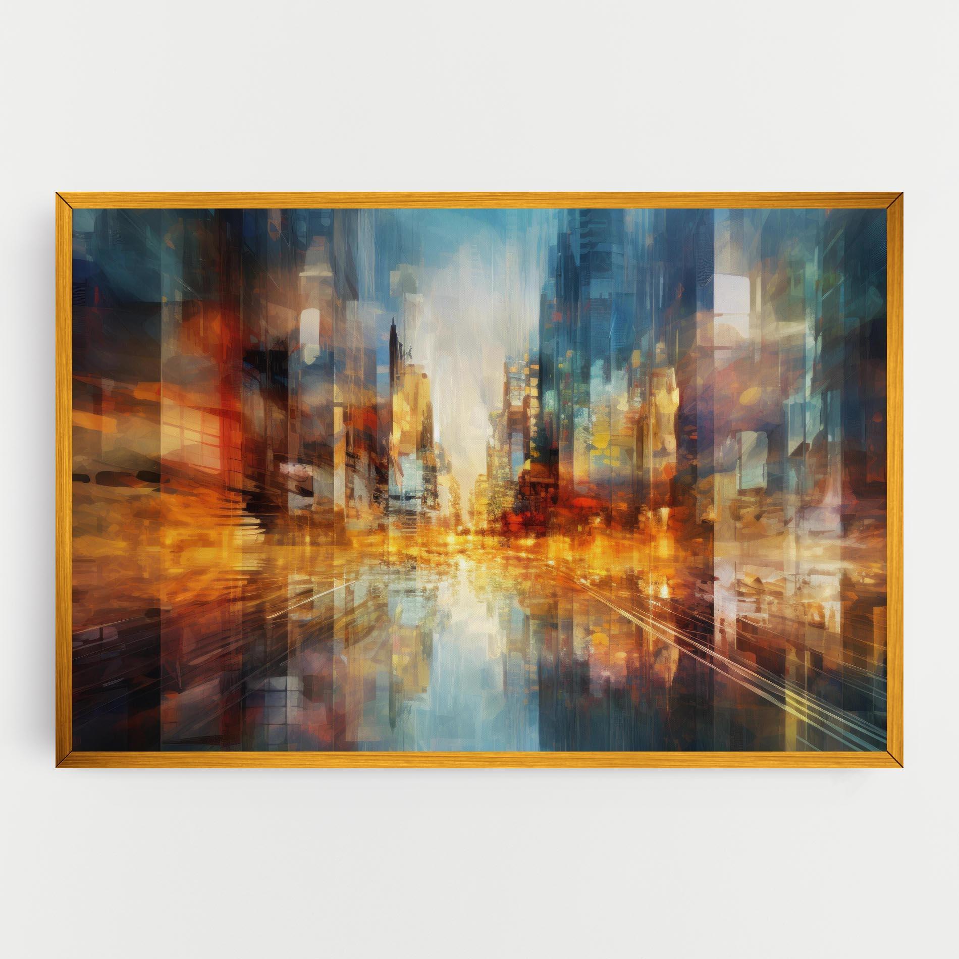 Tablou Canvas Orange Lights City mockup 0