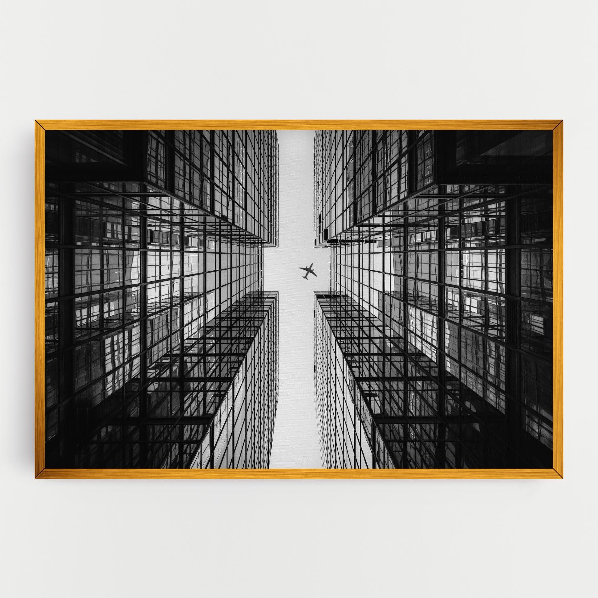 Tablou Canvas Plane Grey Building mockup 0
