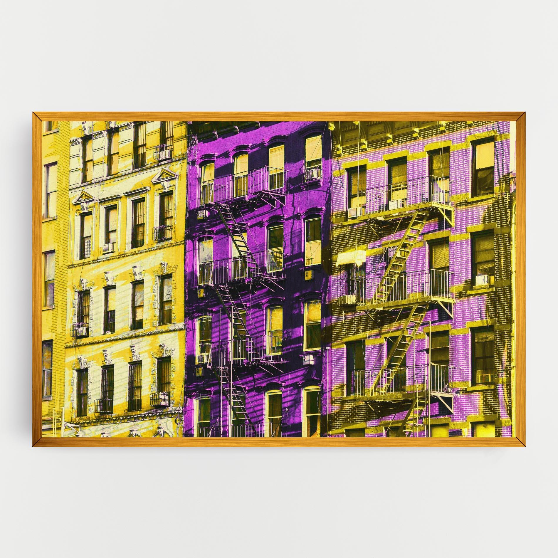 Tablou Canvas Yellow Purple Building mockup 0
