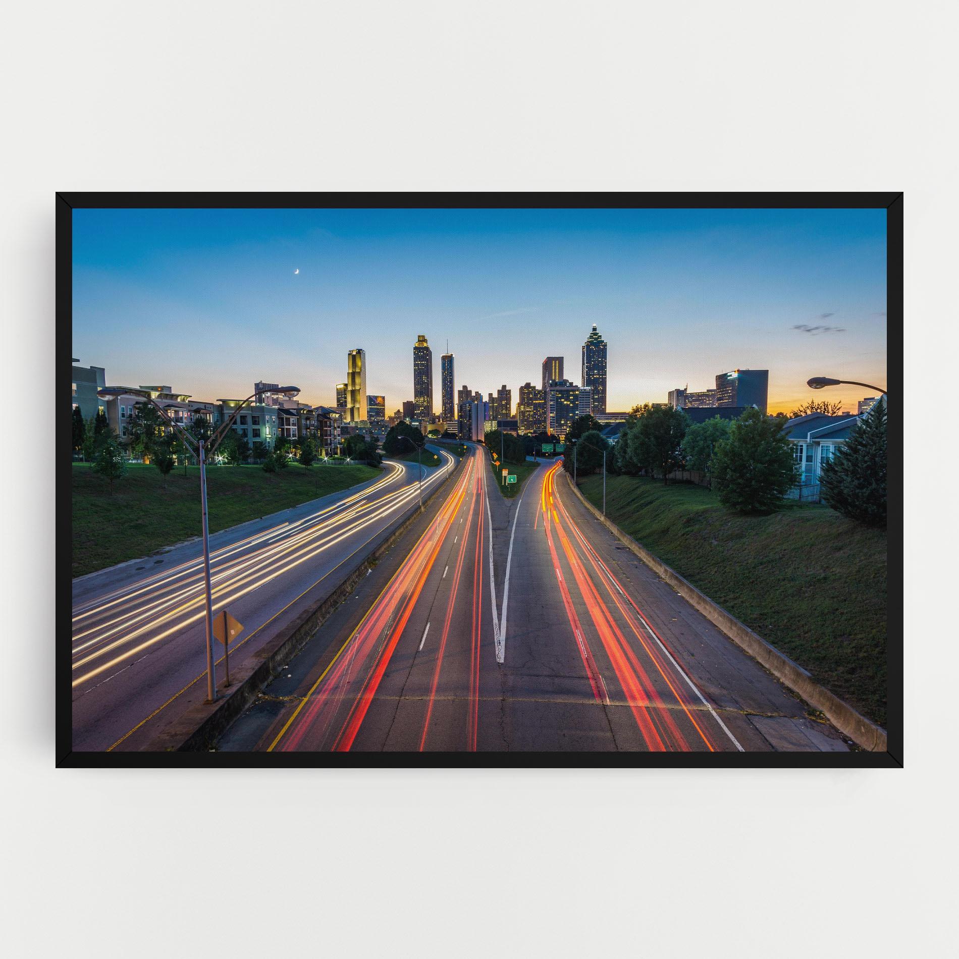 Tablou Canvas Car Lights City mockup 0