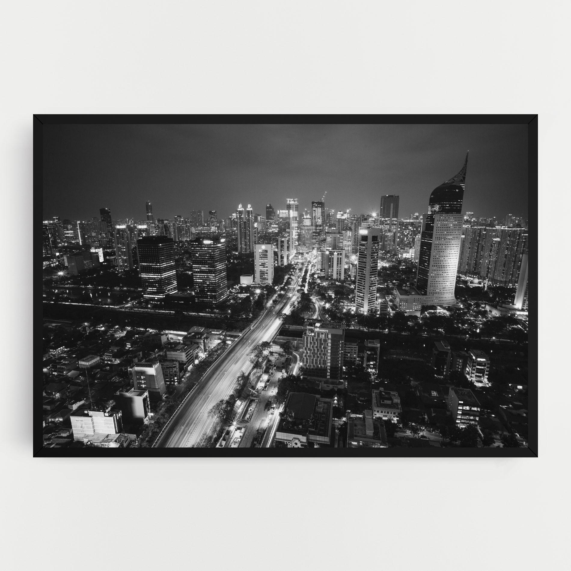 Tablou Canvas Grey Lights City mockup 0