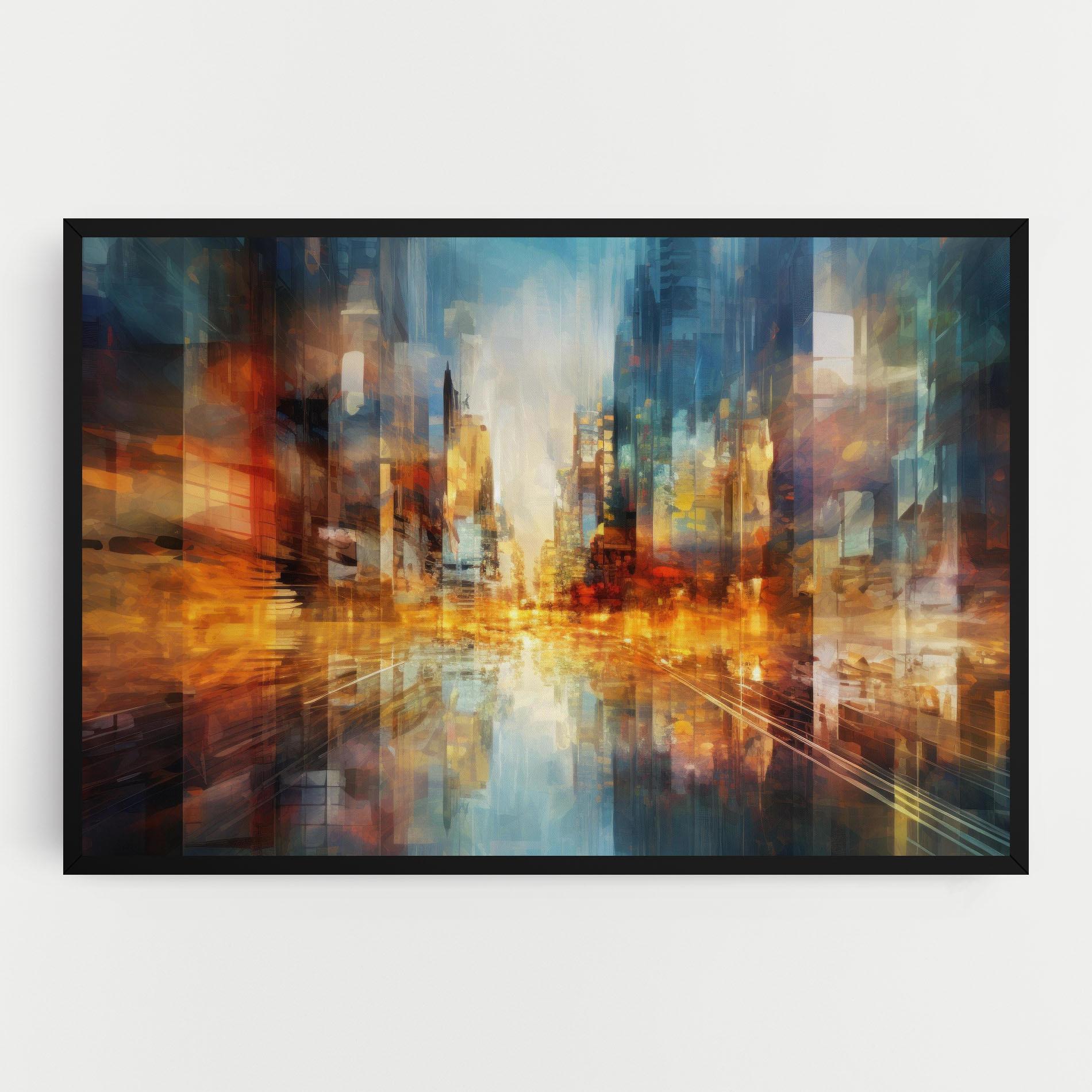 Tablou Canvas Orange Lights City mockup 0