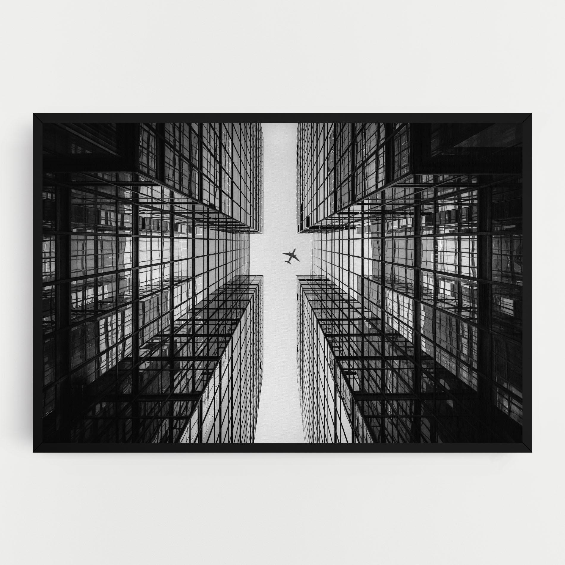 Tablou Canvas Plane Grey Building mockup 0