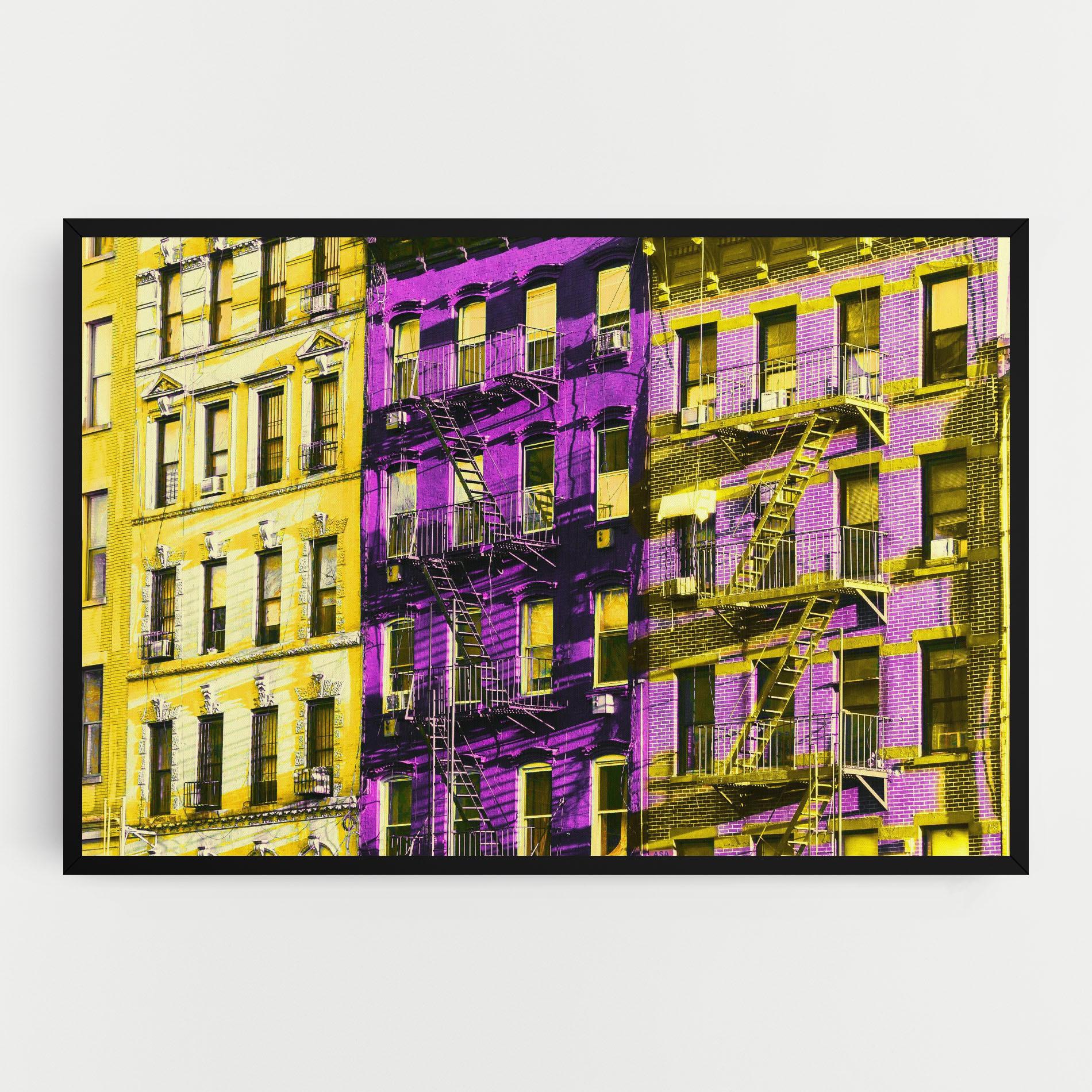 Tablou Canvas Yellow Purple Building mockup 0