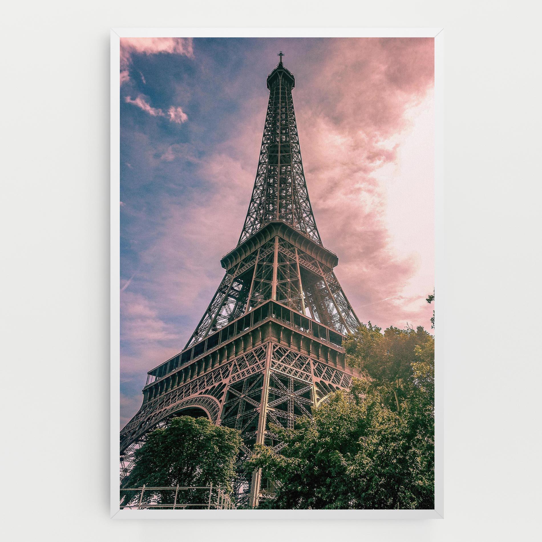 Tablou Canvas Eiffel Under Pink Sky mockup 0