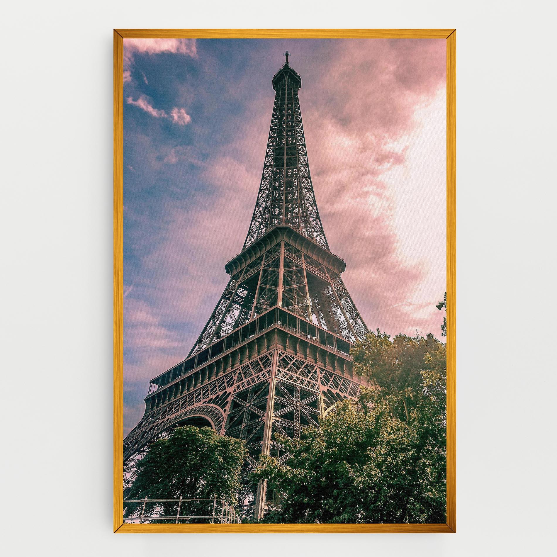 Tablou Canvas Eiffel Under Pink Sky mockup 0