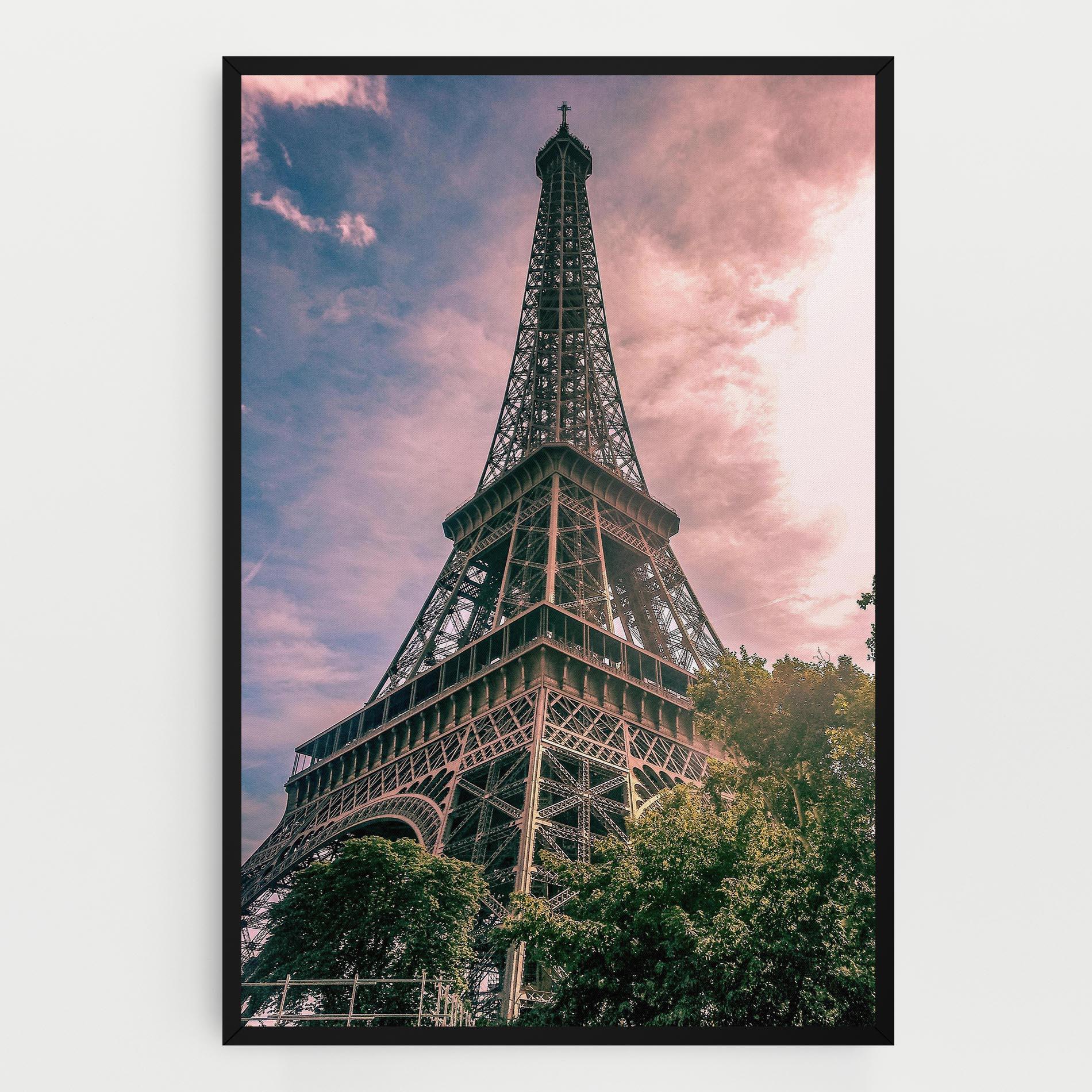 Tablou Canvas Eiffel Under Pink Sky mockup 0