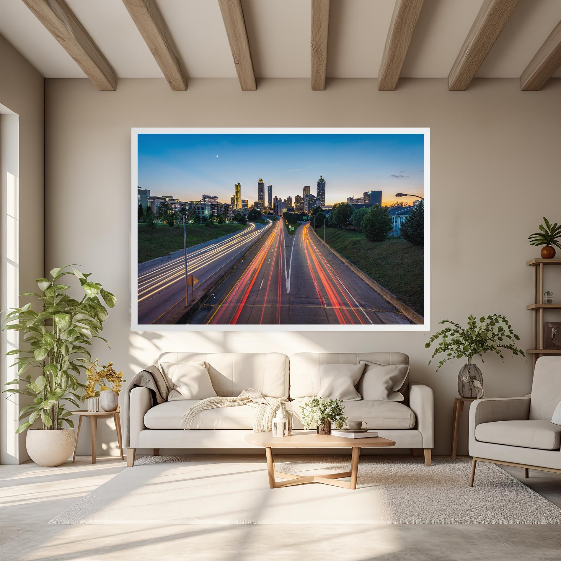 Tablou Canvas Car Lights City mockup 6