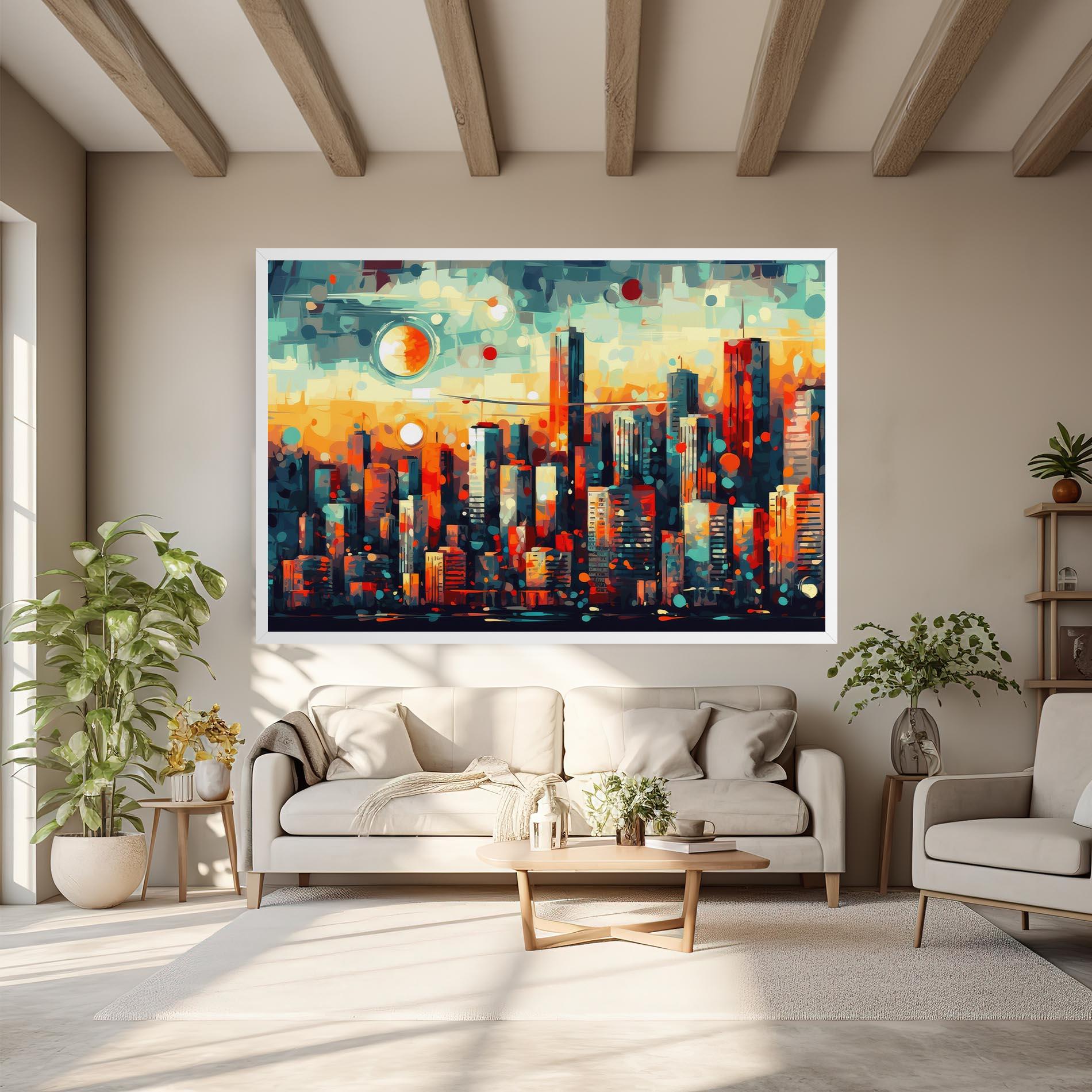 Tablou Canvas Colorful City Painting mockup 6