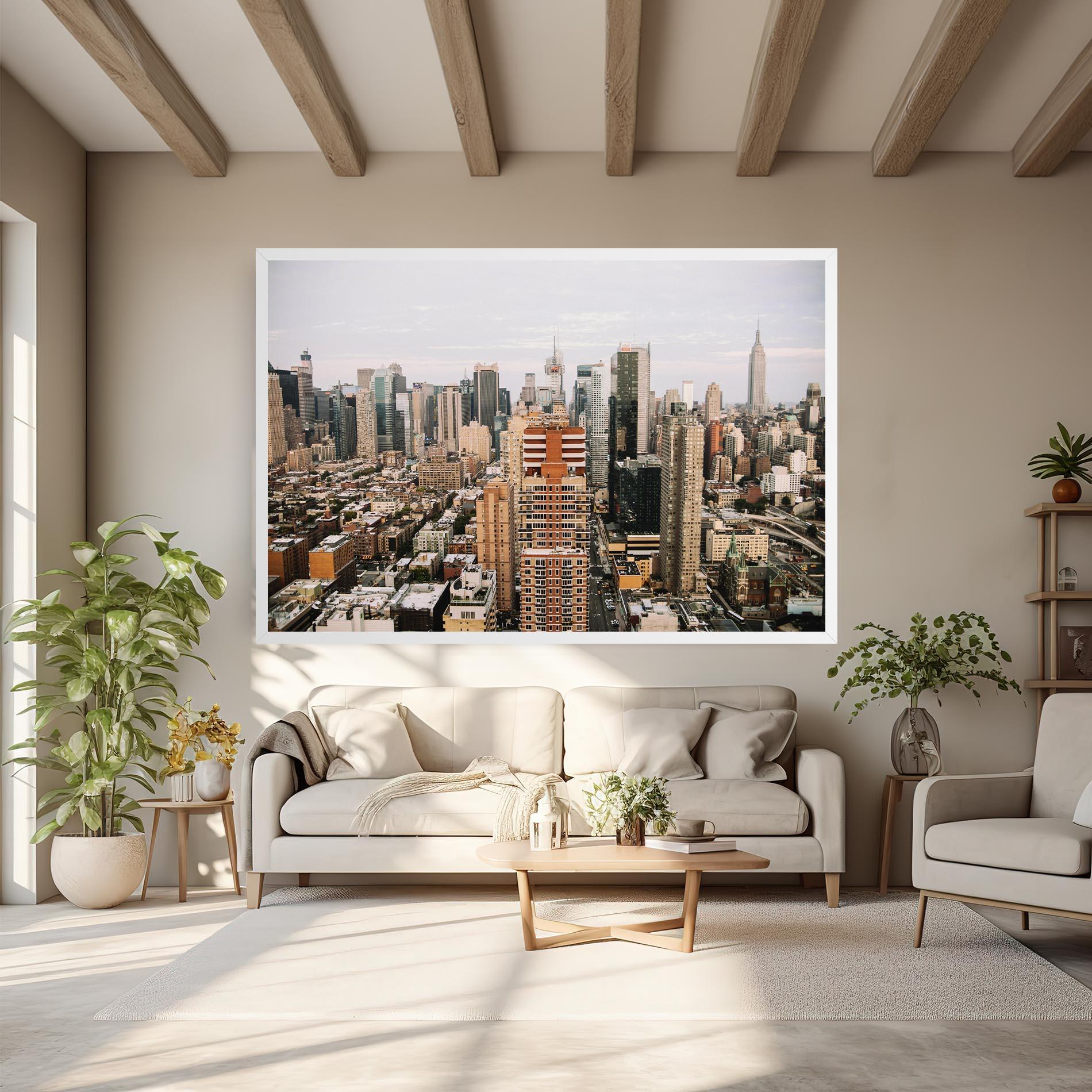 Tablou Canvas Cream Orange Building mockup 6