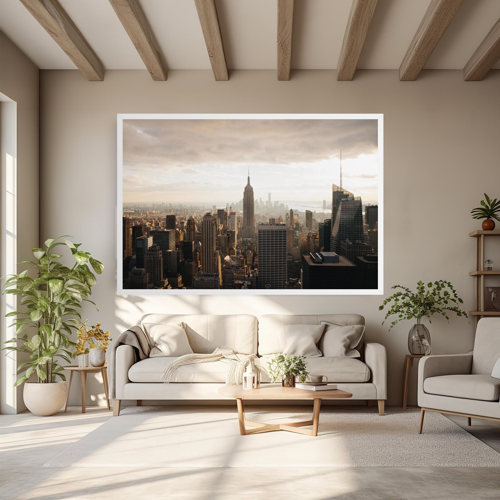 Tablou Canvas Grey Cloud Buildings mockup 6