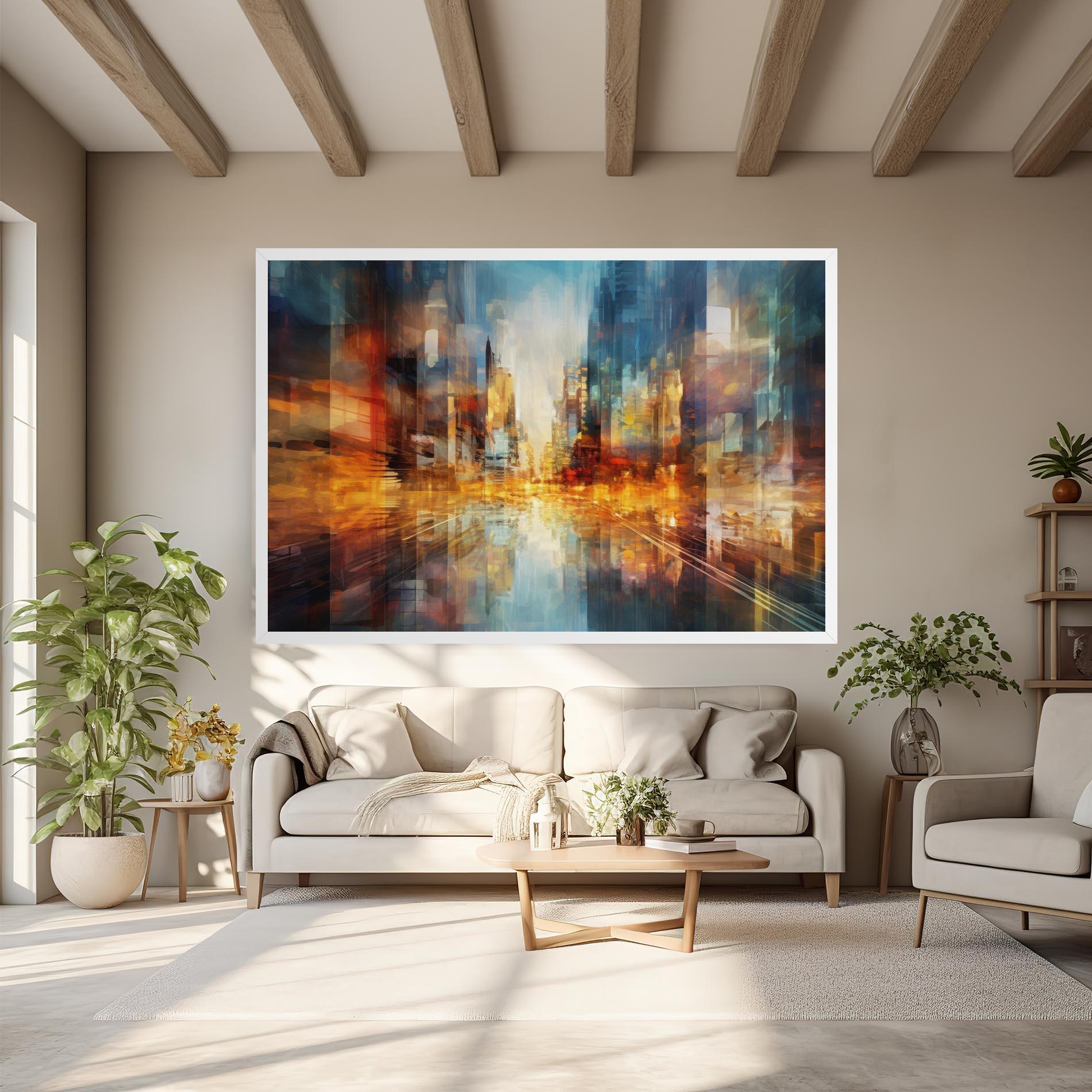 Tablou Canvas Orange Lights City mockup 6