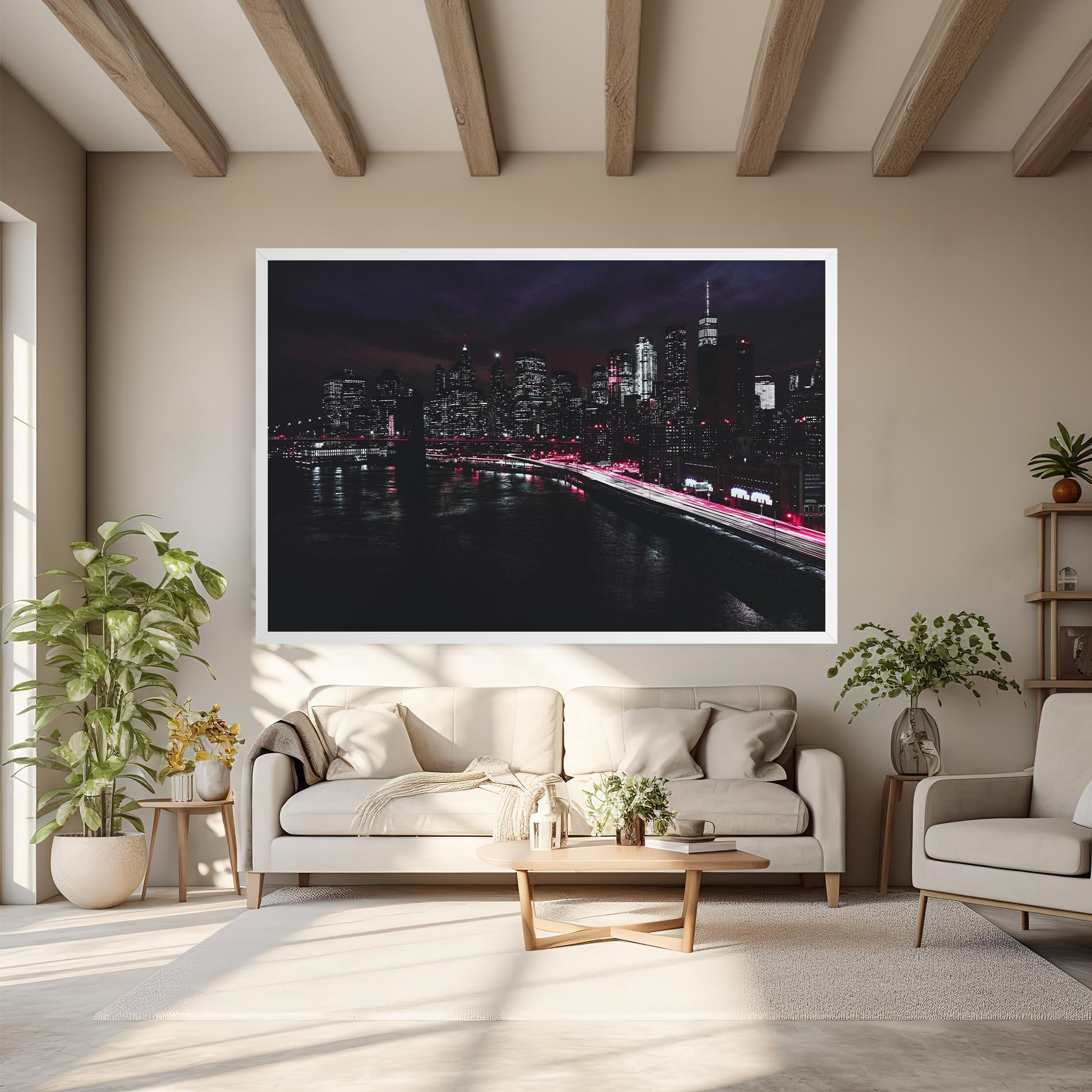 Tablou Canvas Pink Light City mockup 6