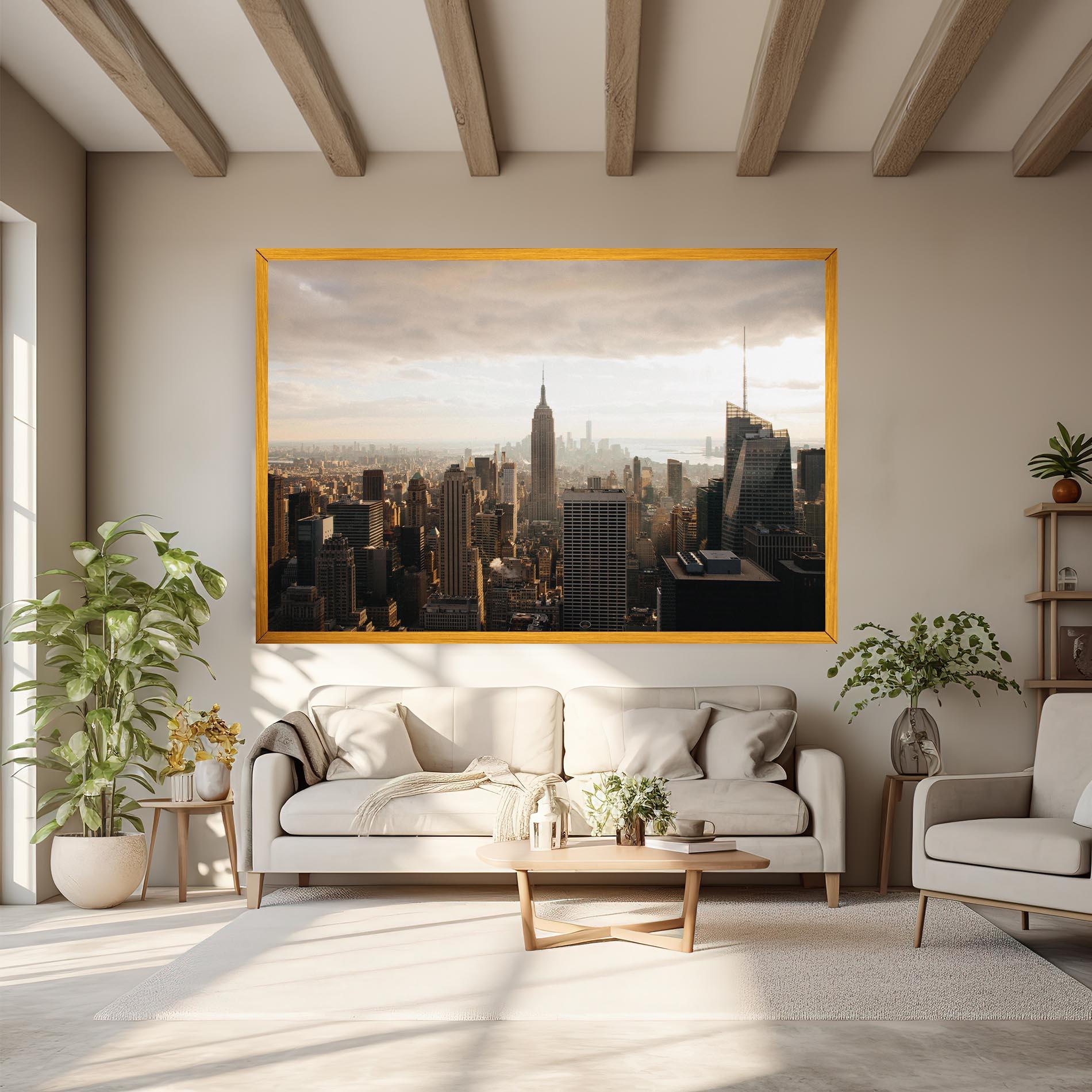 Tablou Canvas Grey Cloud Buildings mockup 6