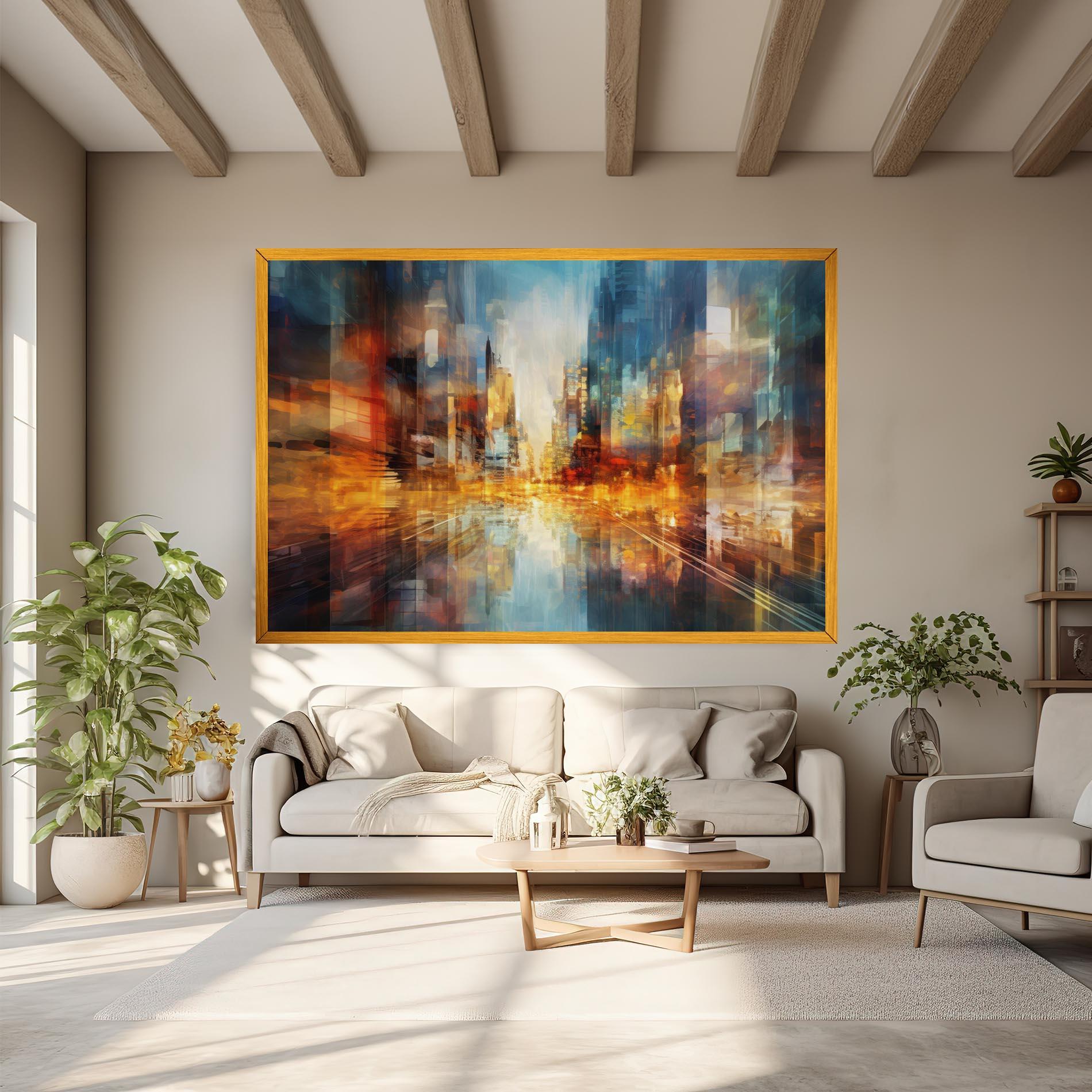 Tablou Canvas Orange Lights City mockup 6