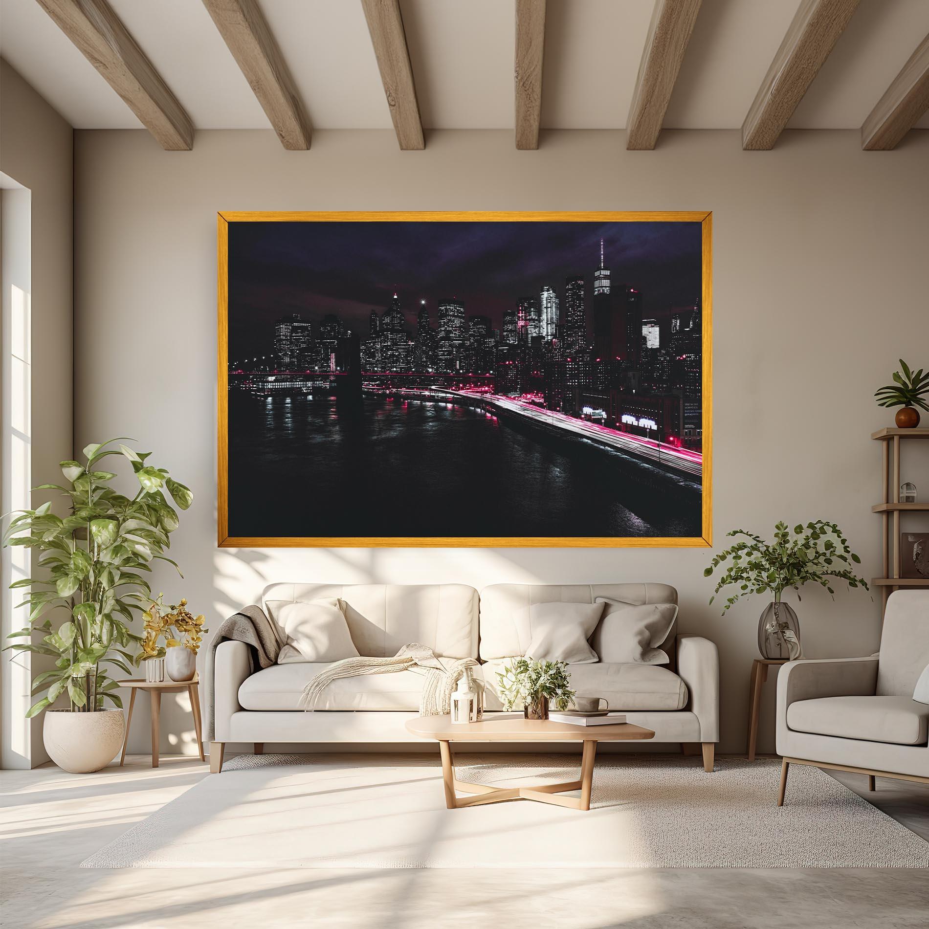 Tablou Canvas Pink Light City mockup 6