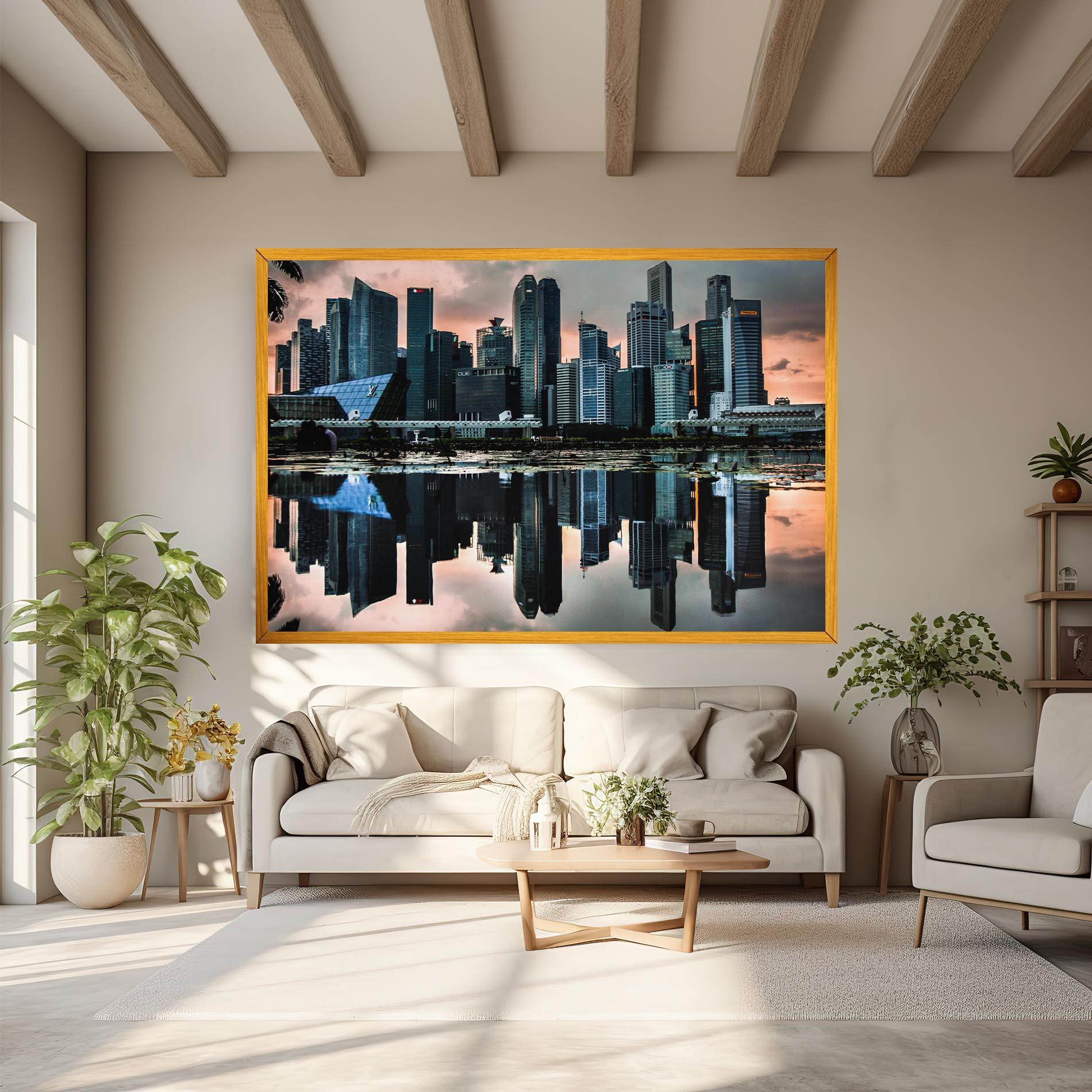 Tablou Canvas Urban Water Reflection mockup 6