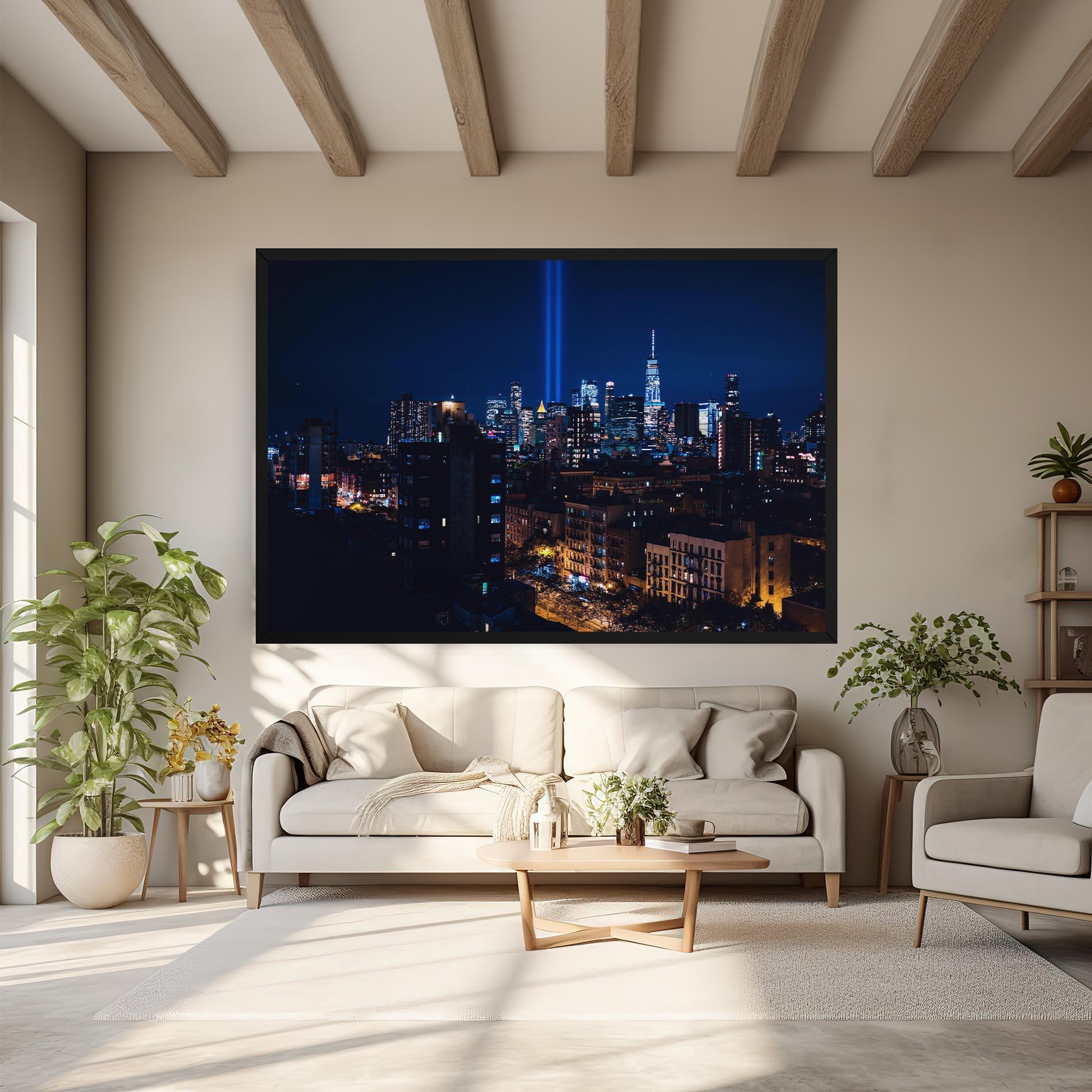 Tablou Canvas Blue Light City mockup 6