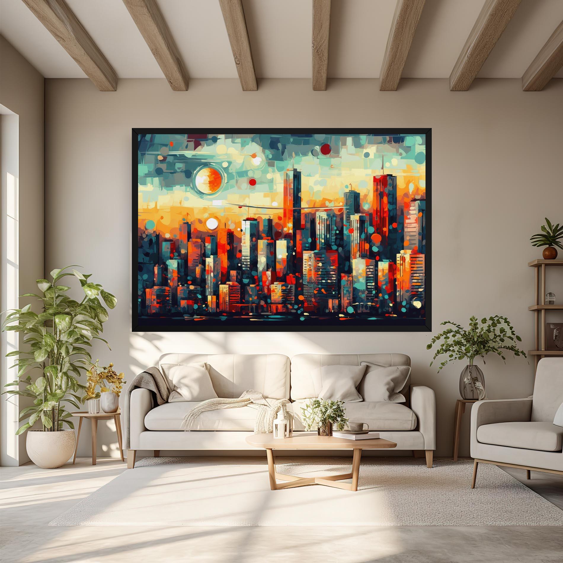 Tablou Canvas Colorful City Painting mockup 6
