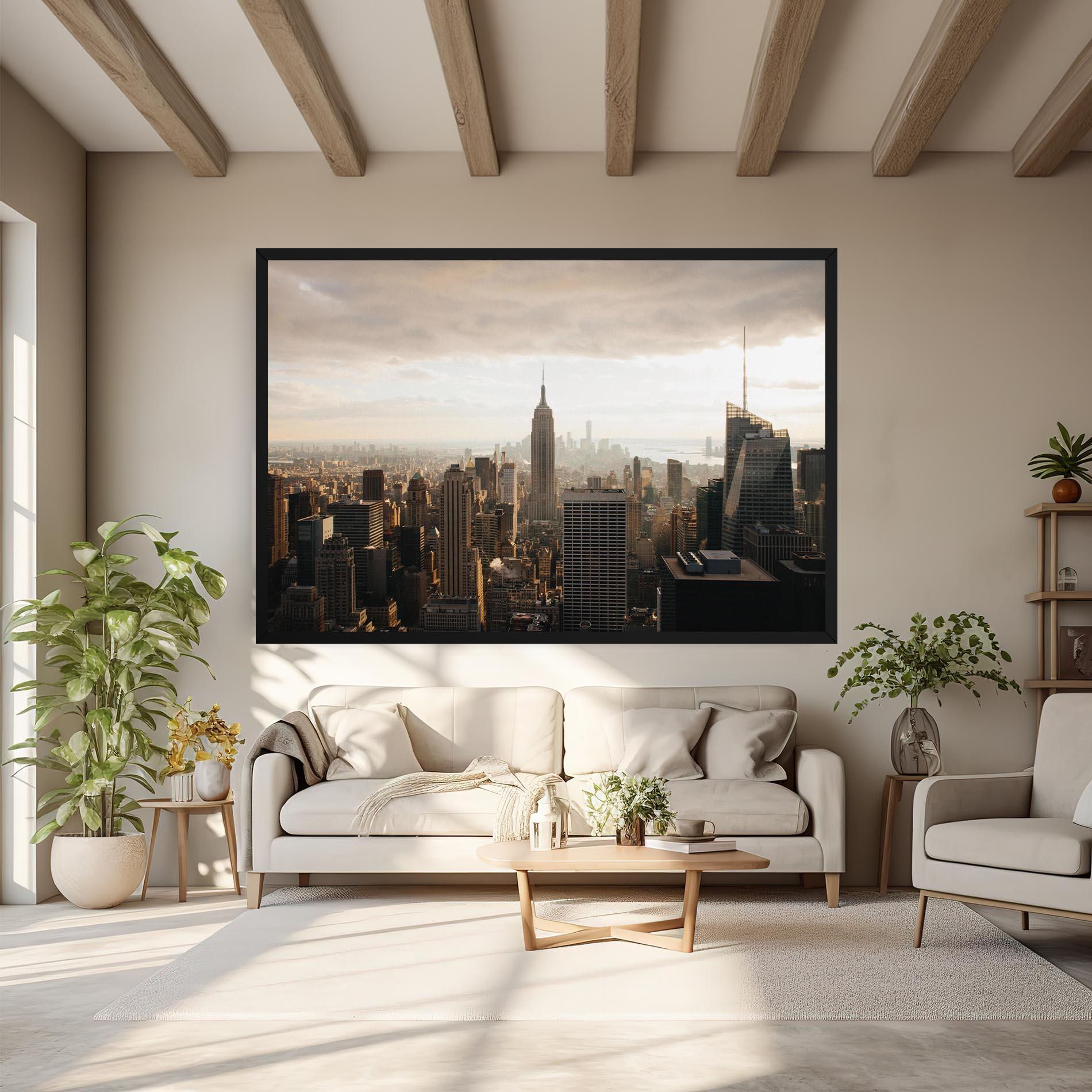 Tablou Canvas Grey Cloud Buildings mockup 6