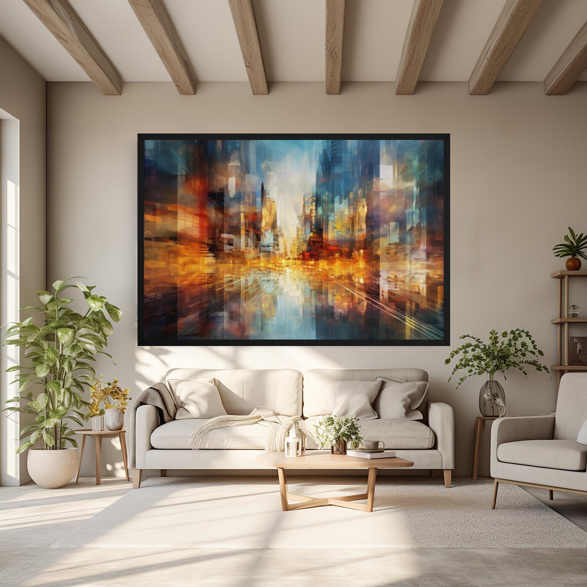 Tablou Canvas Orange Lights City mockup 6