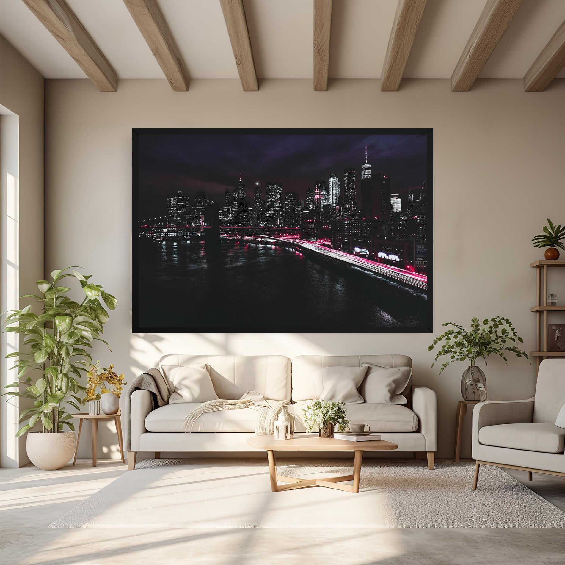 Tablou Canvas Pink Light City mockup 6