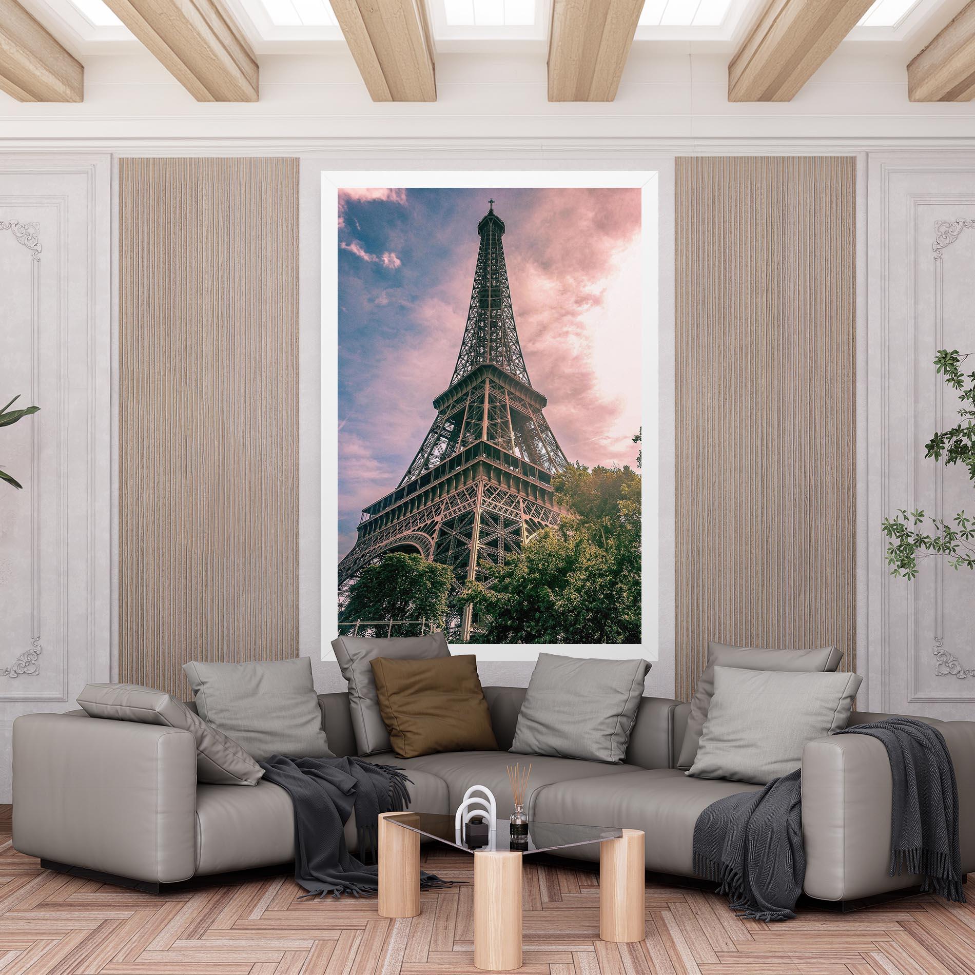 Tablou Canvas Eiffel Under Pink Sky mockup 6