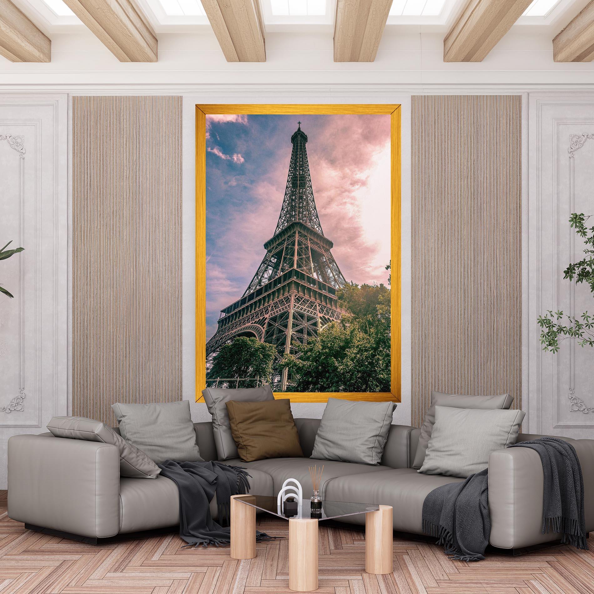 Tablou Canvas Eiffel Under Pink Sky mockup 6